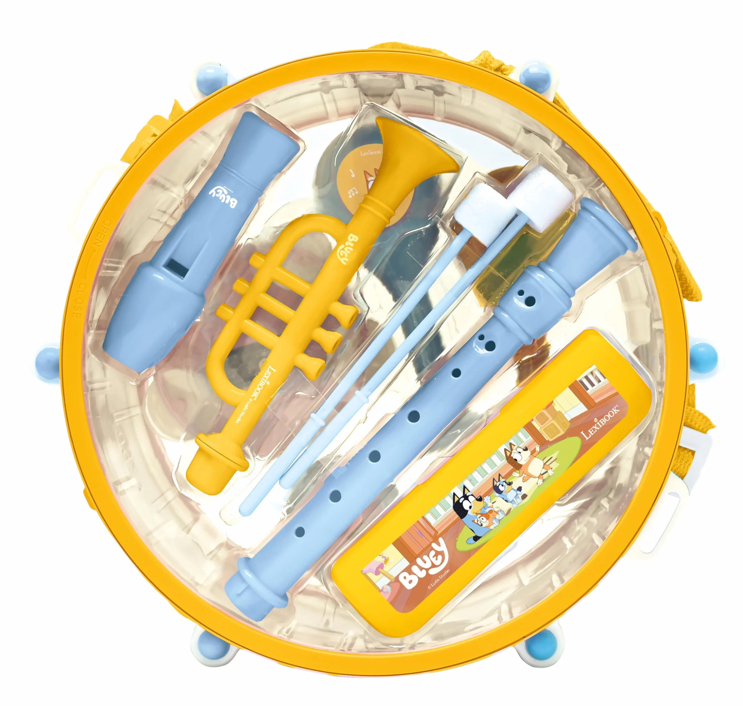 Lexibook, Bluey, Set Musical 7pcs Bluey, Azul Amarillo, K360BYLXB