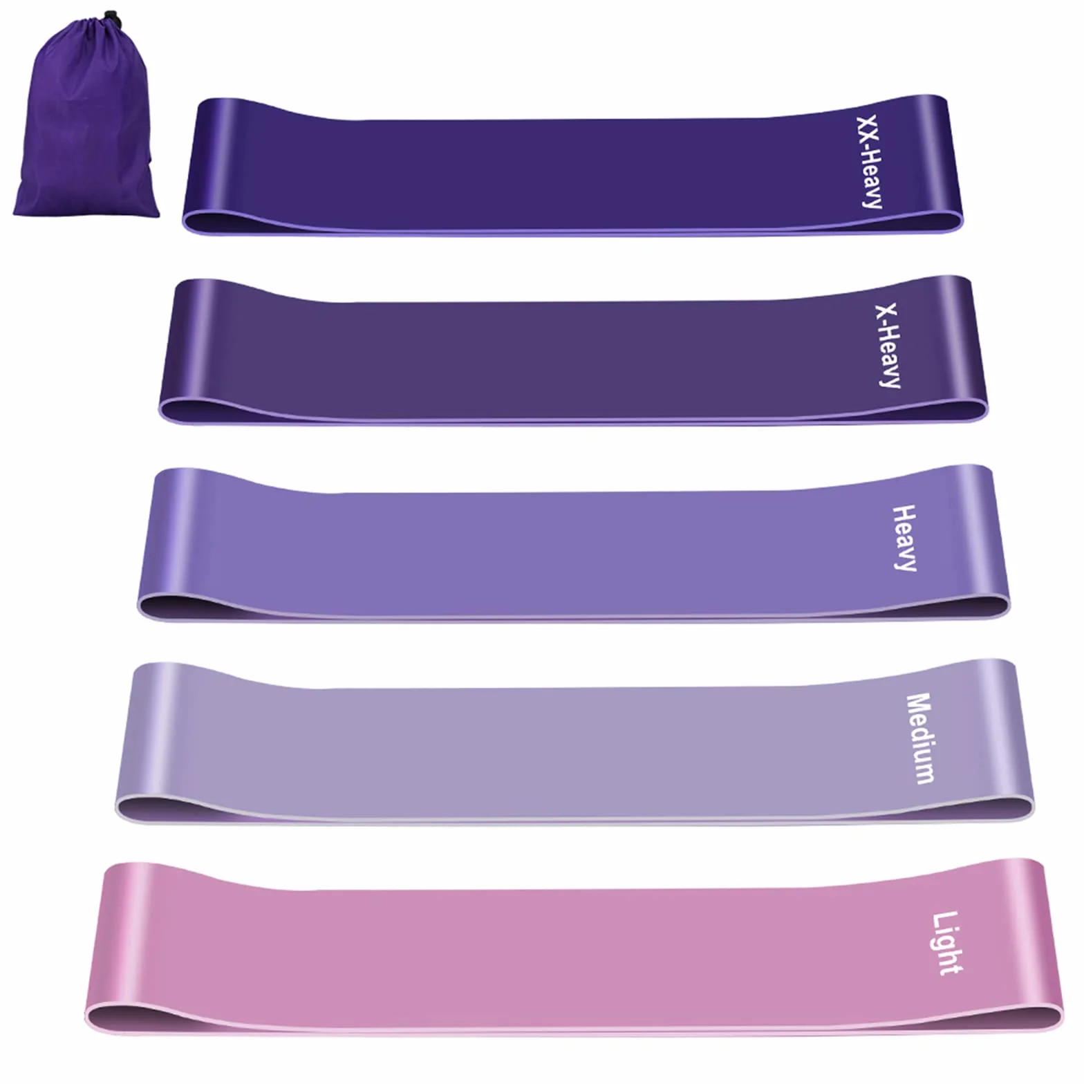 Fokky Bandas Elasticas Musculacion Set of 5, Cintas Elasticas Skin-Friendly Gomas con Bolsa Almacenamiento para Piernas, Gluteos, Brazos, Yoga