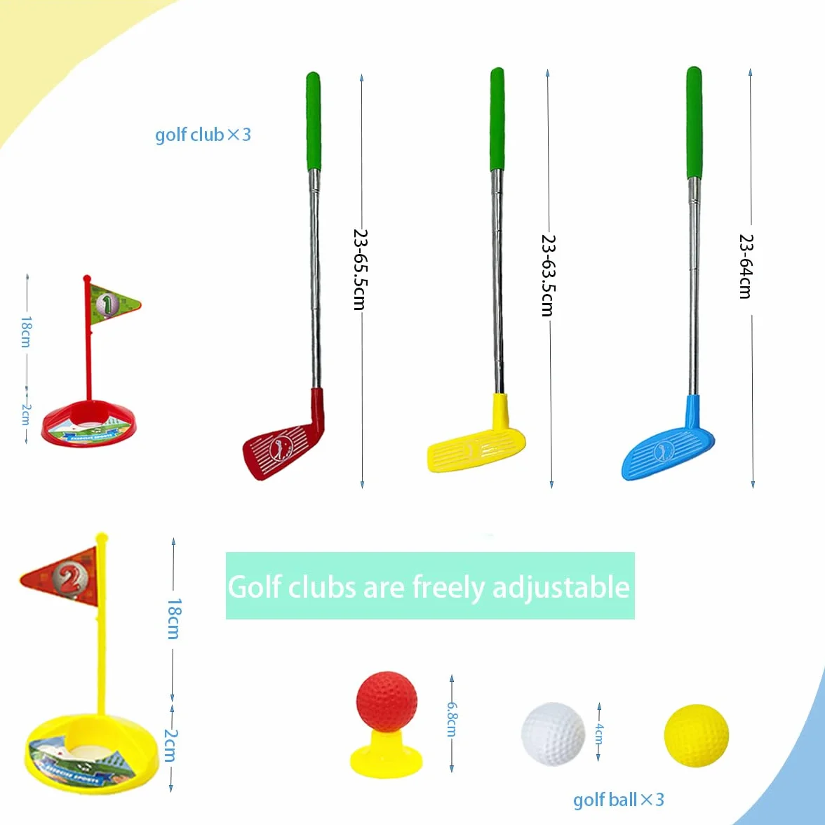 Versión Mejorada Palo de Golf para Niños,Palos de Golf Retráctiles Fáciles de Llevar,Juguetes Deportivos de Interior y Exterior para Niños de 3,4,5 y 6 Años (Palo Reforzado)