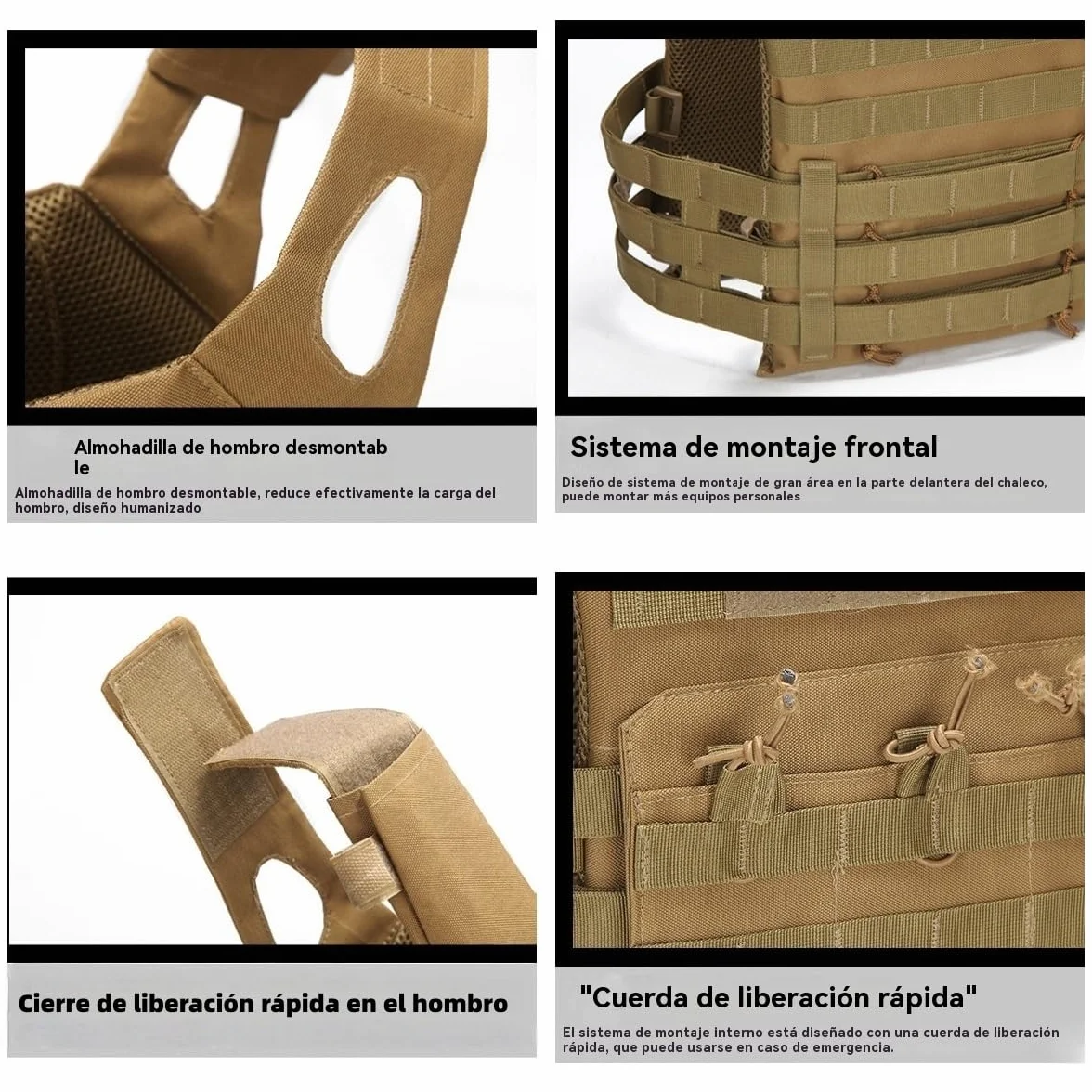 Chaleco táctico portador de pecho ligero airsoft caza paintball al aire libre