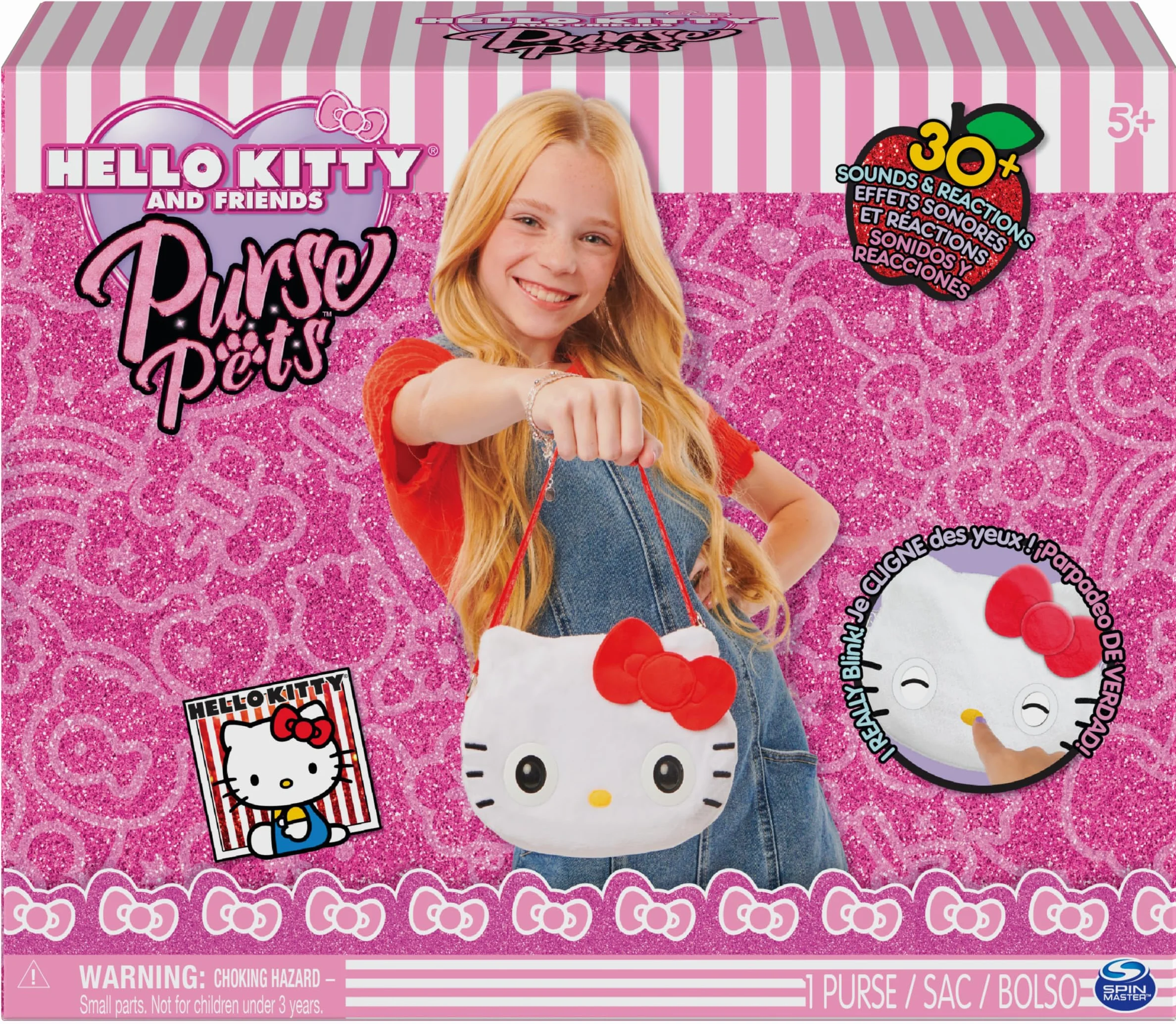 Purse Pets Bolso Mascota Interactiva Sanrio Hello Kitty and Friends con más de 30 Sonidos y Reacciones Juguete niña 5 años+