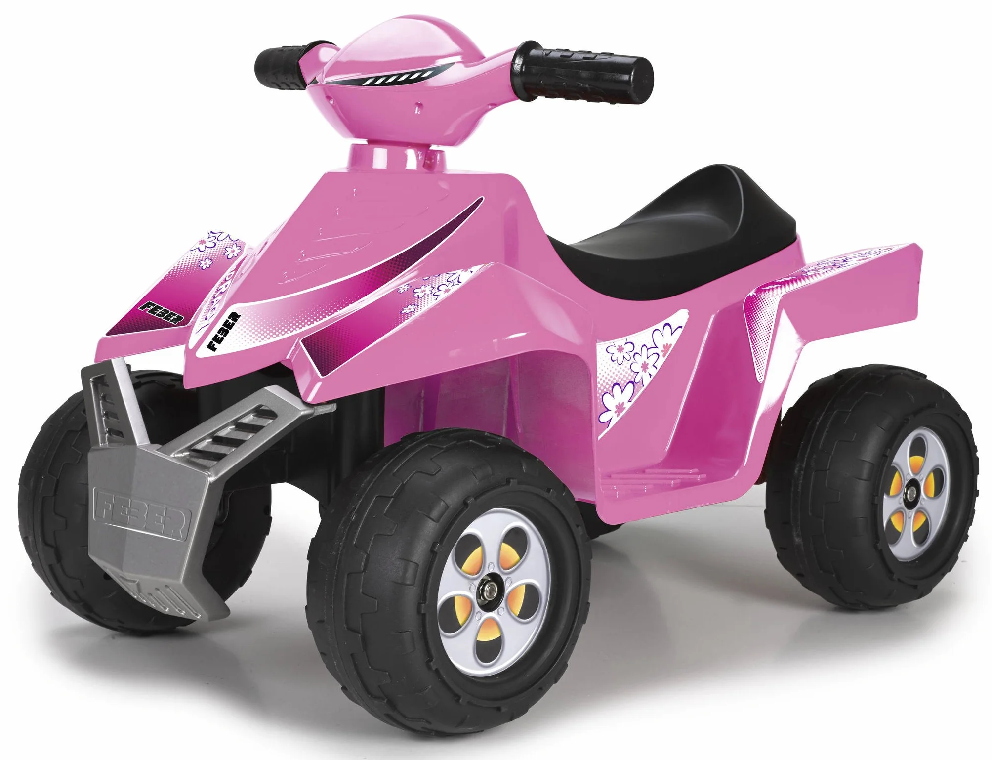 FEBER Quad Racy Pink 6V Coche Eléctrico para Niños 18 Meses a 3 Años Ruedas Grandes Batería 40 min Cargador Incluido