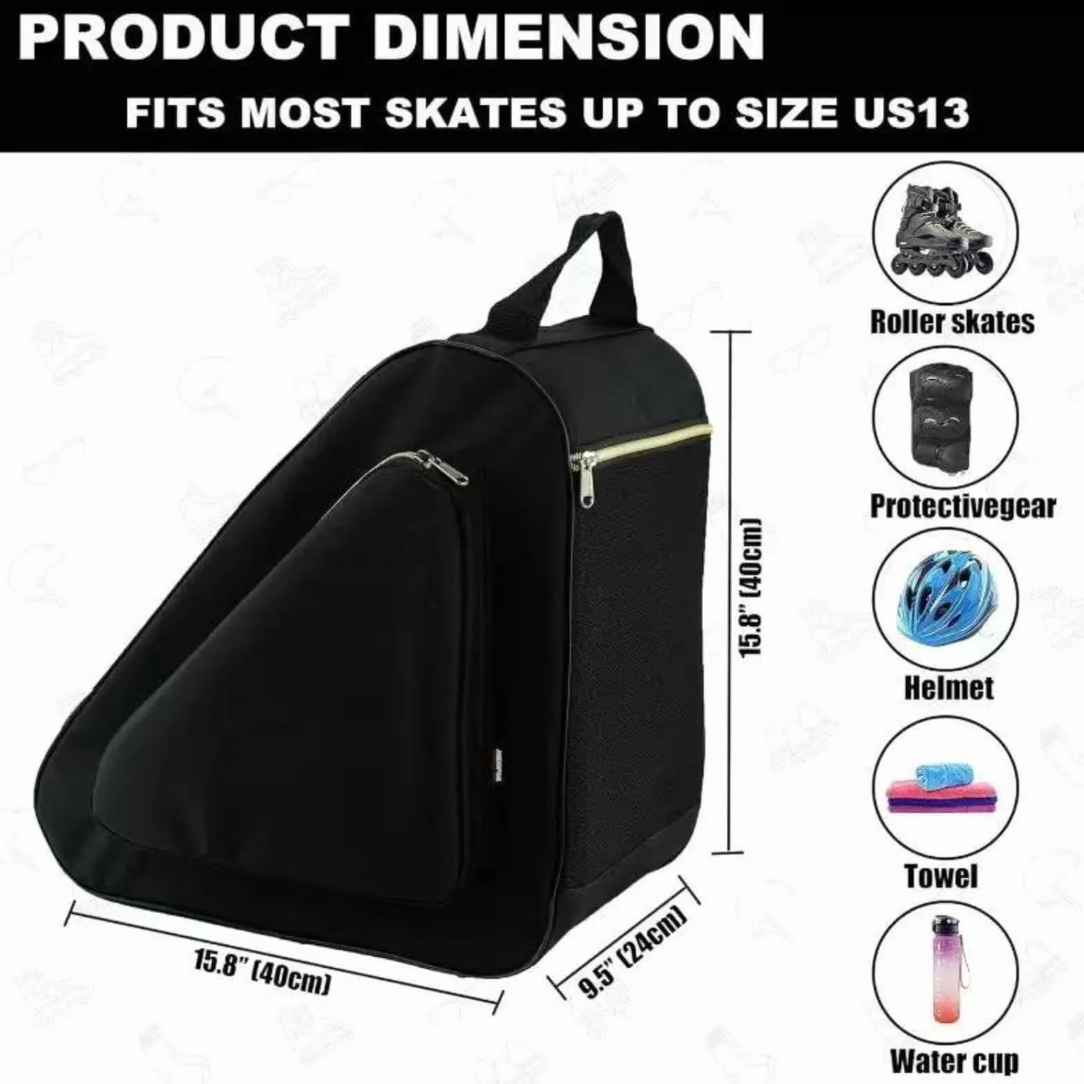 Bolsa para Patines de Ruedas Impermeable con Correas Ajustables