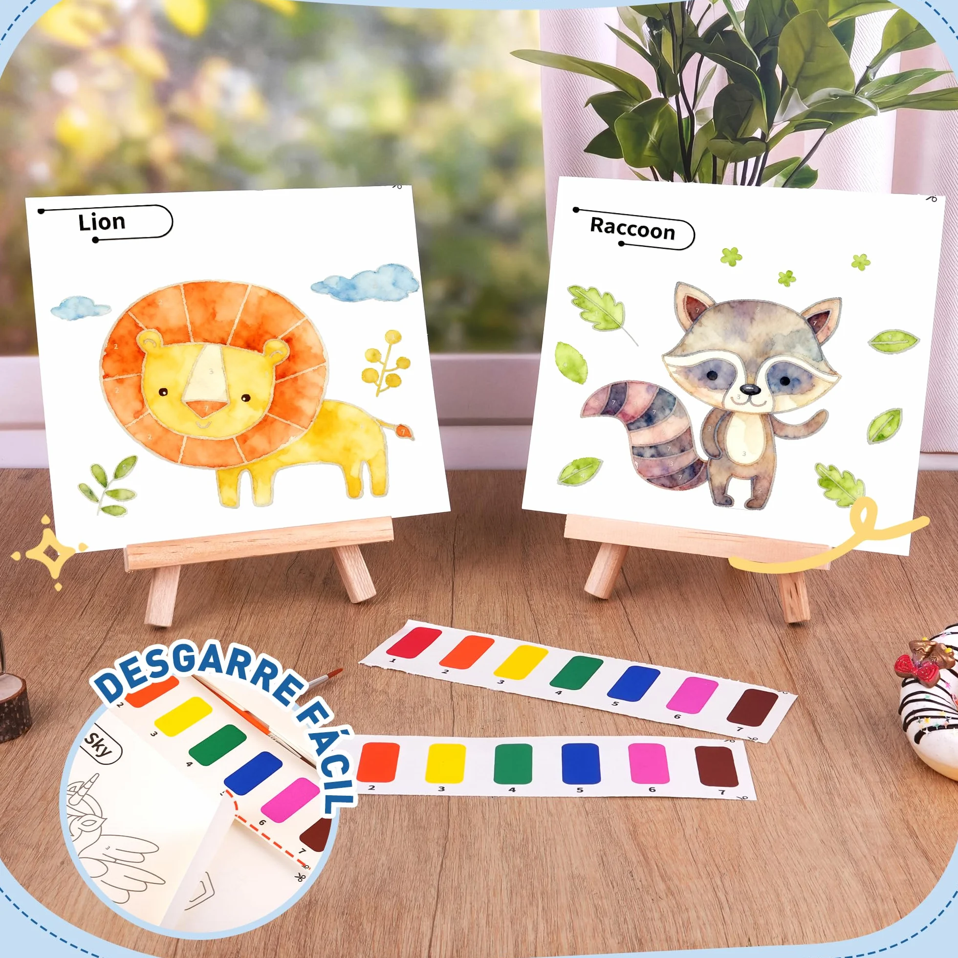 YPLUS Pintura con Libros de Agua para Niños Pequeños，Papel de Acuarela para Edades de 1 a 4 años，Regalo de Arte Artesanal con Pincel e Ilustraciones de Animales Incluidas