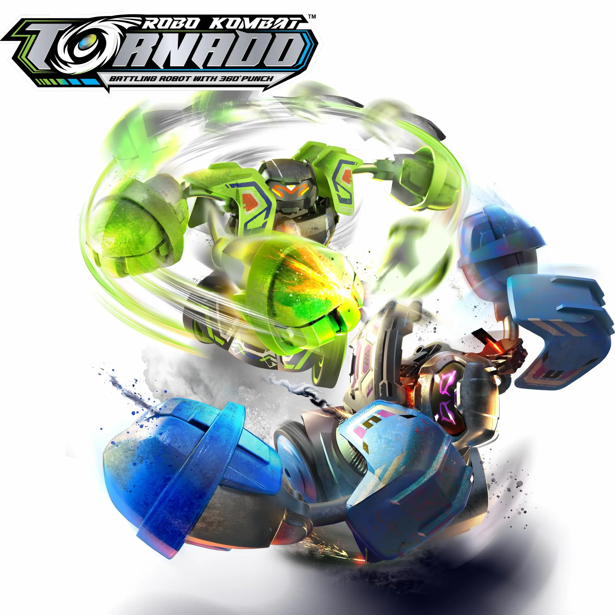 SILVERLIT - Robot Kombat Tornado - Figura de Control Remoto - Golpes superpotentes a 360° - Apunta al corazón de tu adversario para ponerle nocautar - hasta 4 Jugadores - a Partir de 5 años - 86884