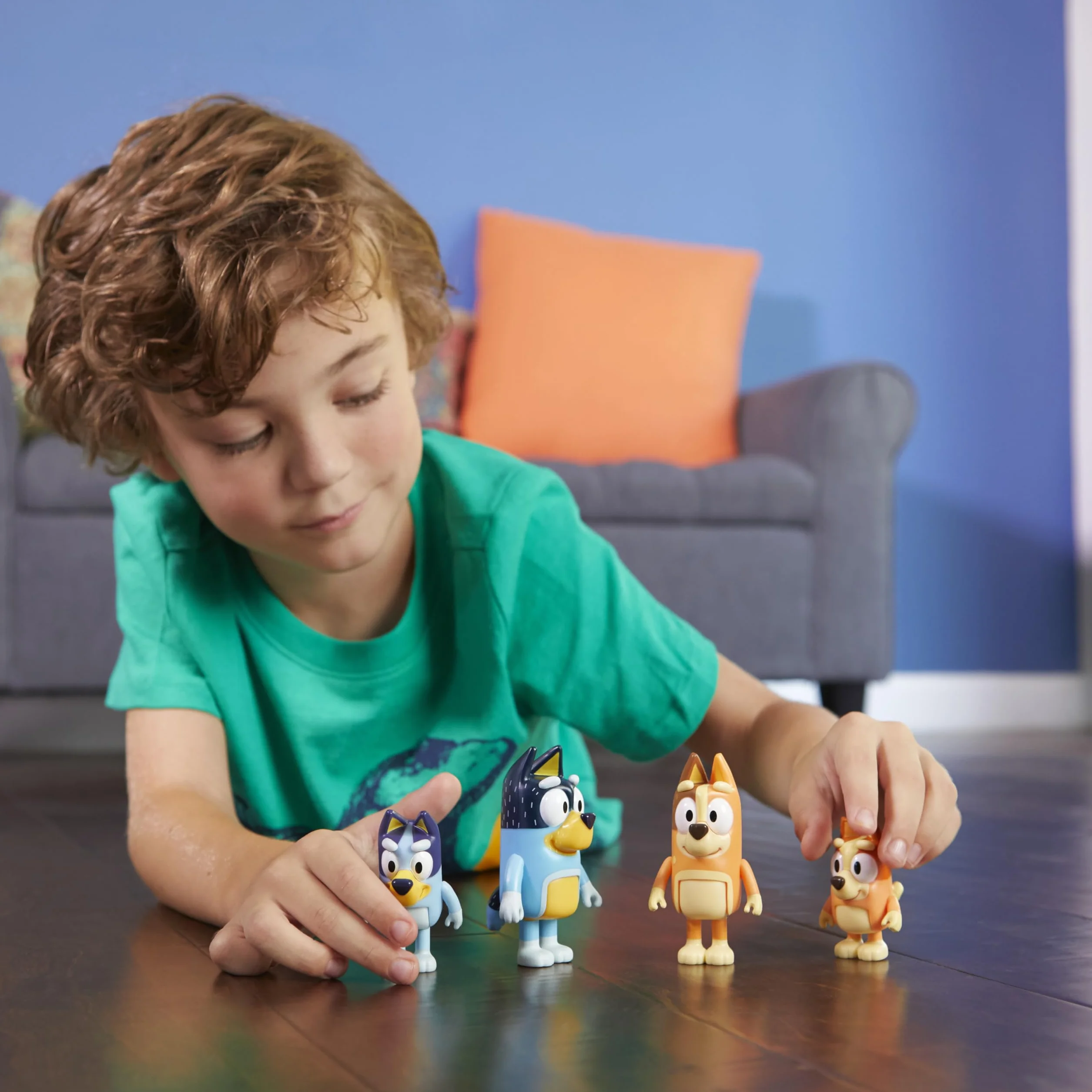 Bluey Pack de 4 Figuras Familia, Figuras de 6,3-7,6 cm