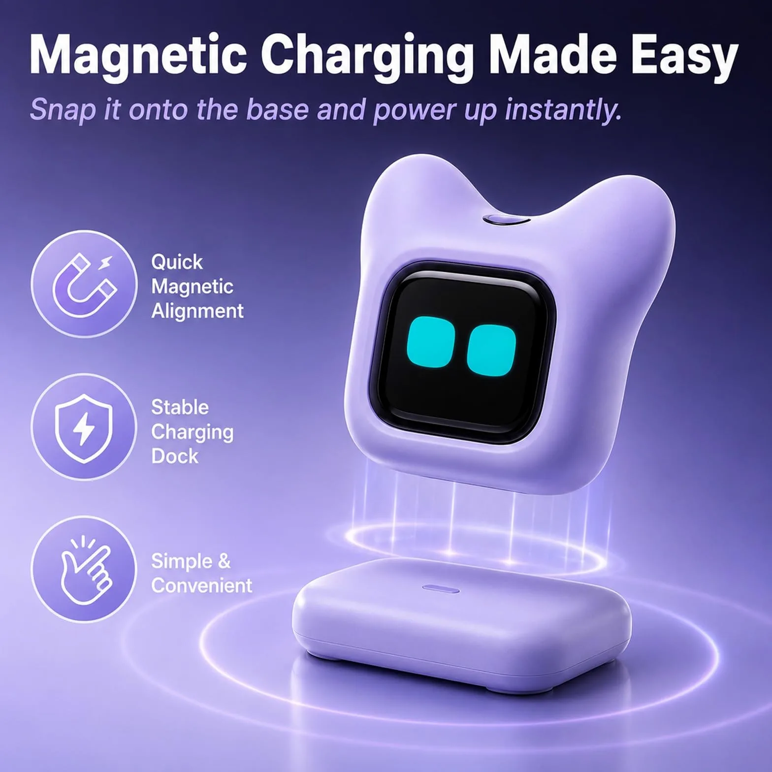 Robot De Escritorio Con Ia: Mascota Electrónica Inteligente Con Chat De Voz Y Emociones Dinámicas. Un Gadget Tecnológico Interactivo, Creativo E Inteligente, Ideal for Escritorio Del Hogar(White)