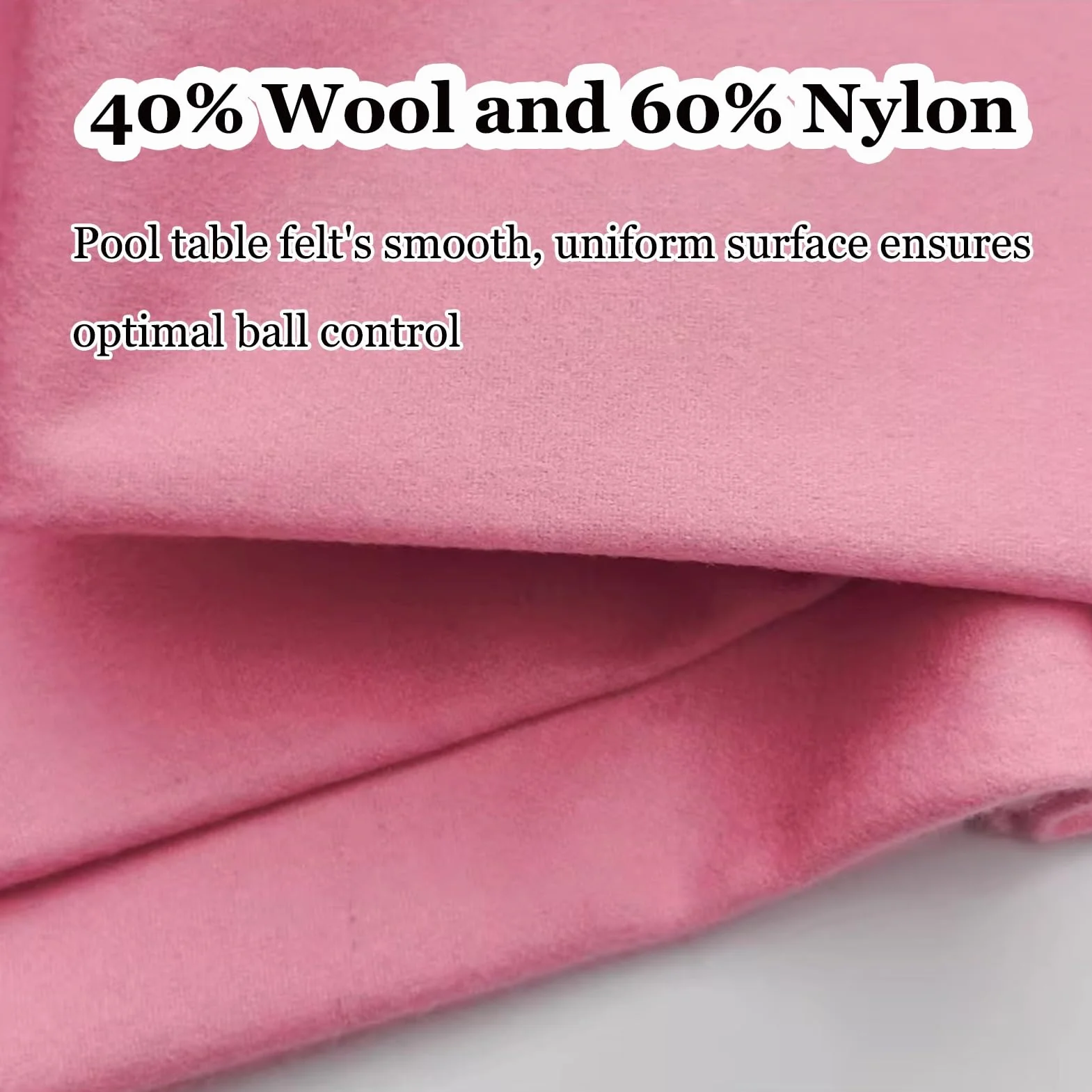 Fieltro para Mesa de Billar Americana de Nueve Bolas, Tela Precortada Rosa con 6 Tiras