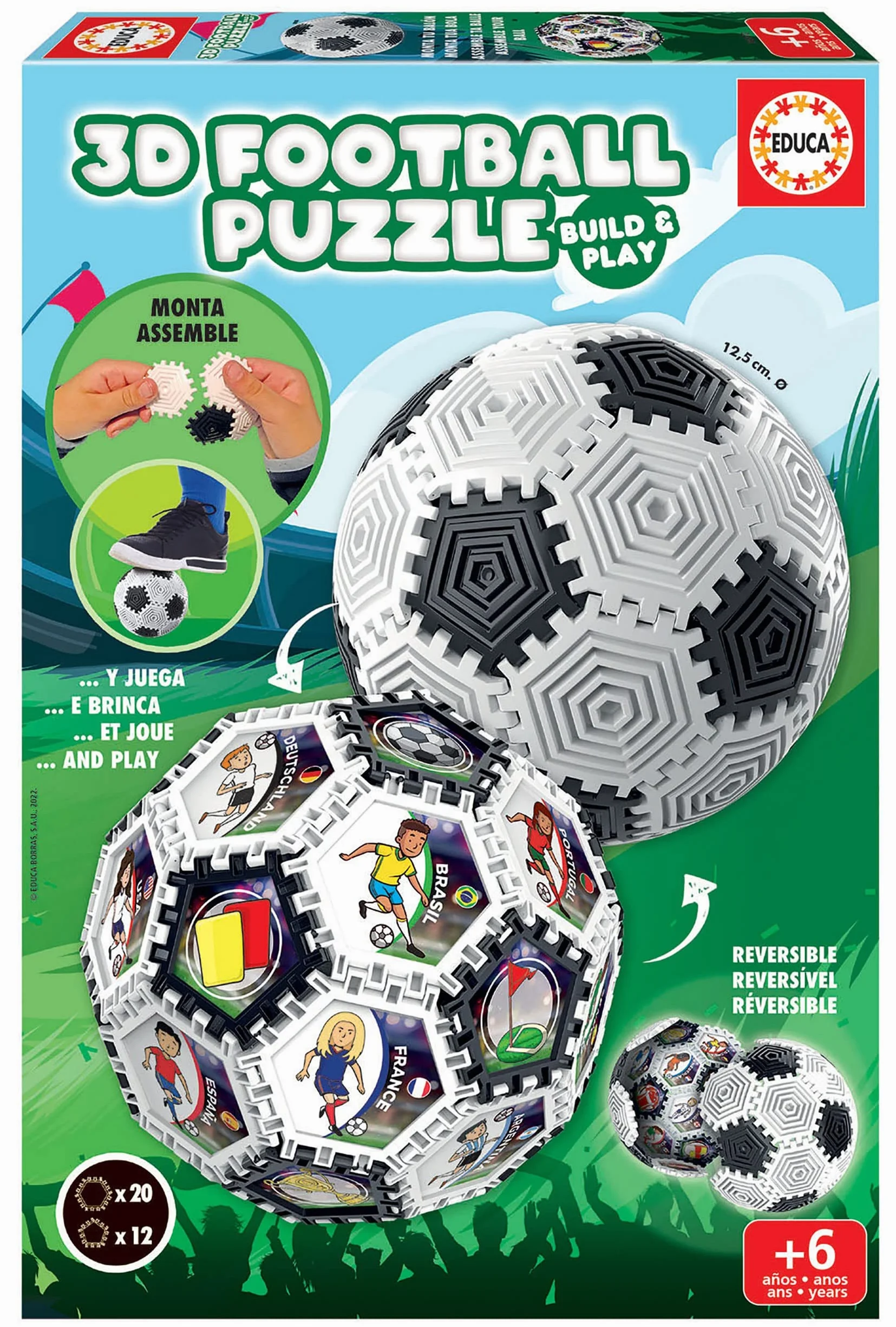 Educa 3D Puzzle Balón 32 Piezas 6-8 años (19210)