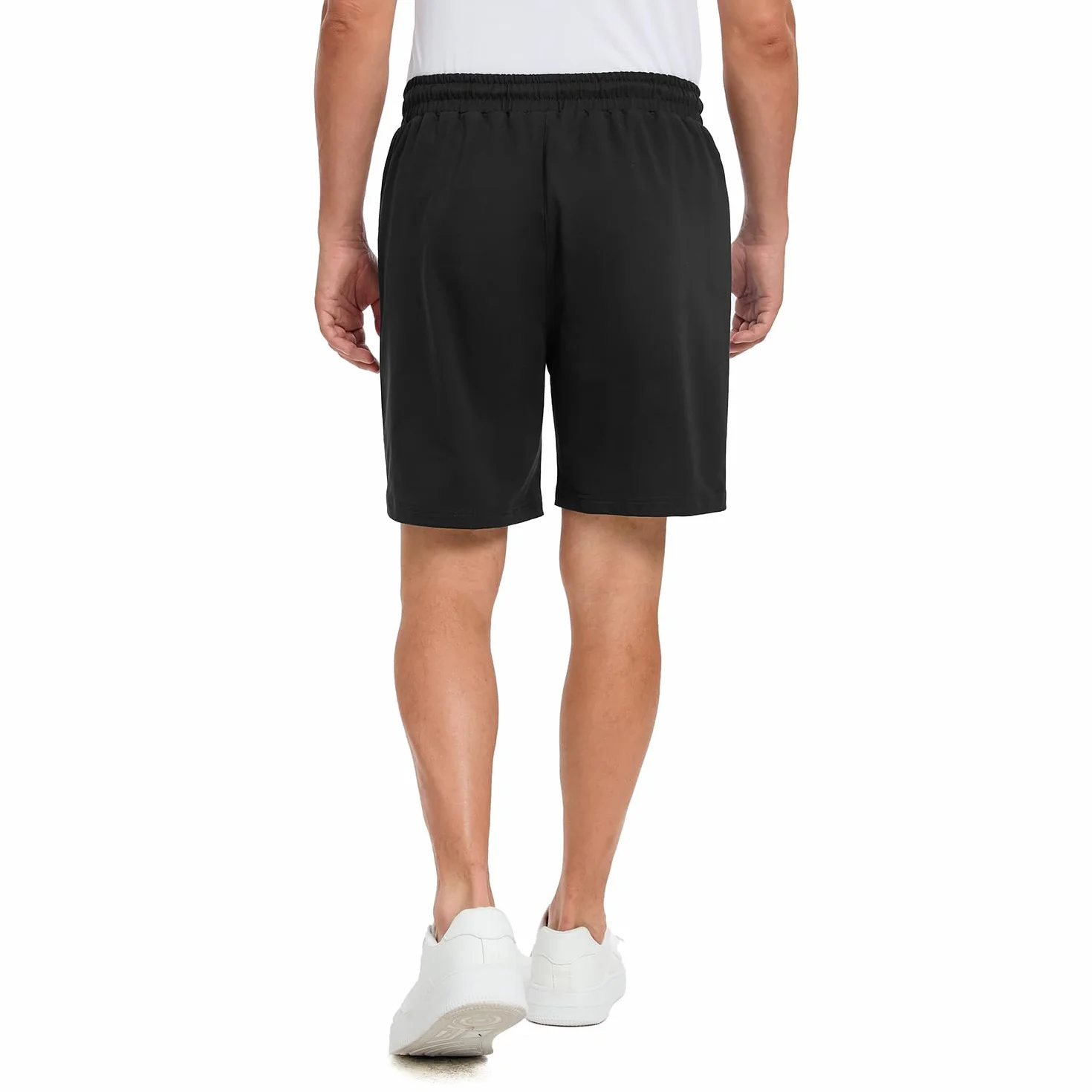 Pantalón Corto Hombre Algodón Deportivo para Correr Yoga Bermuda Elásticos Transpirable Bolsillos Cremallera
