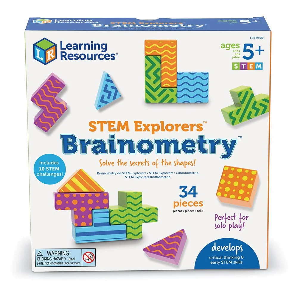 Learning Resources Brainometry – Juego Stem de Lógica y Construcción para Niños 5+ Años – 24 Piezas y 10 Tarjetas de Retos – Juguete Educativo para Pensamiento Crítico