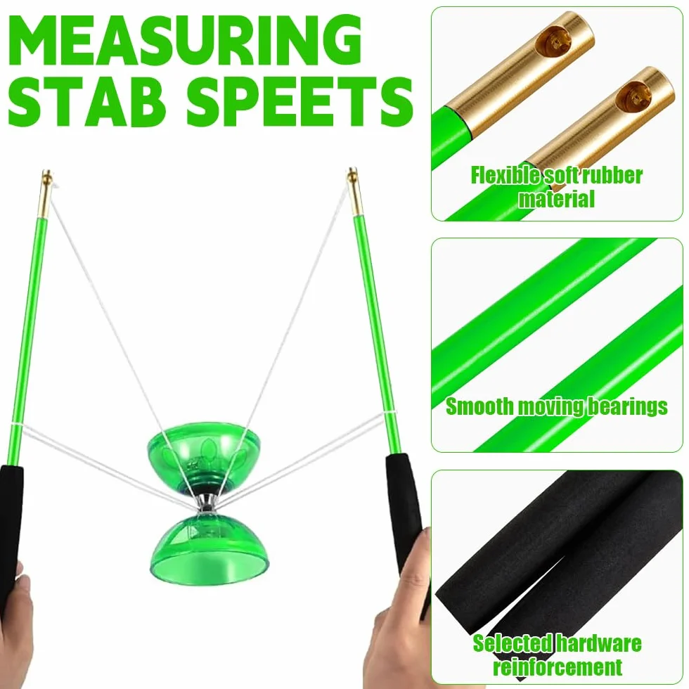 Diábolo con Rodamientos De Bolas, Juego De Diábolo, Juego de Malabares LED Diabolo para Niños, 4 Colores De Luz, 10m Cuerda de Repuesto, Juego de Malabarismo para Profesional, Principiantes