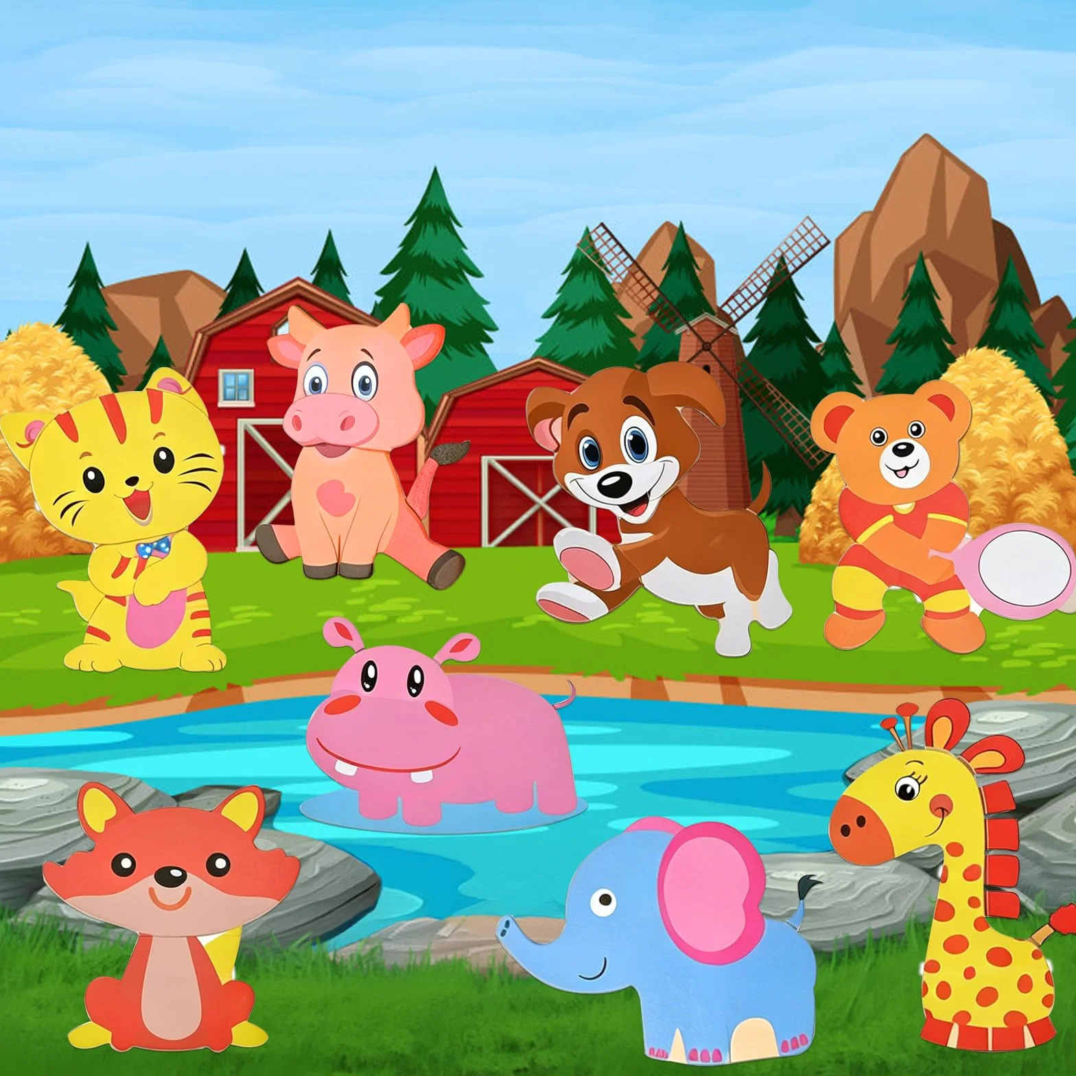 GOLDGE Puzzle 16 Pcs Juegos Educativos Animales Rompecabezas Niños 1-5 Años