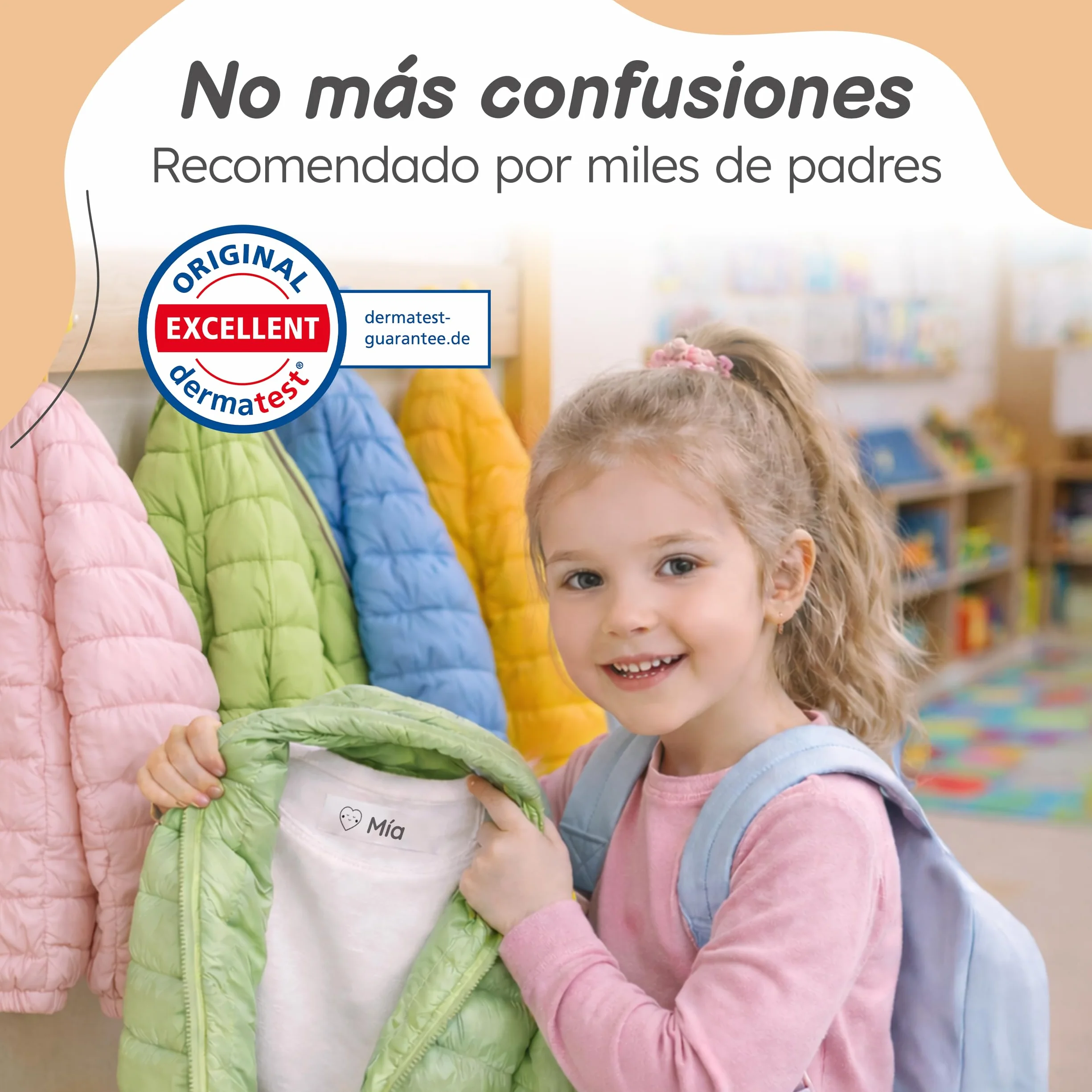 Sello Ropa Niños Personalizado - Para Tejidos, Objetos y Papel - Marcador Ropa Niños resistente al Lavado, Ideal para la Guardería y el Colegio