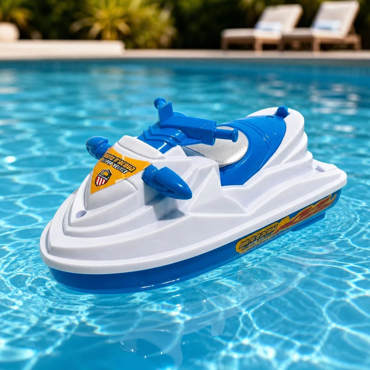 Generico Lancha de juguete a batería, moto de agua, Jet Sky, barco de juguete que funciona con lancha a pilas, súper rápido, 17 cm, juguete para niños, barco a motor eléctrico, juego Sea Race