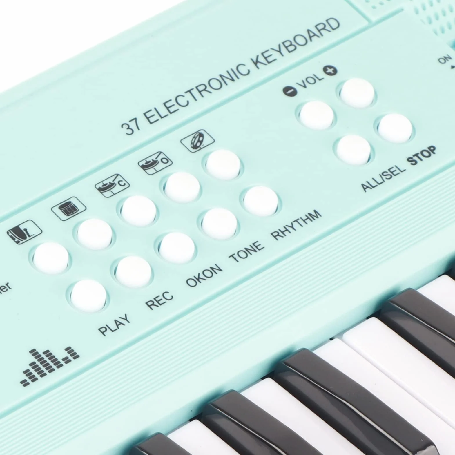 BF-3738C piano eléctrico con teclado de 37 teclas con micrófono y teclado musical y regalo de juguete para principiantes, niños y estudiantes(Azul)