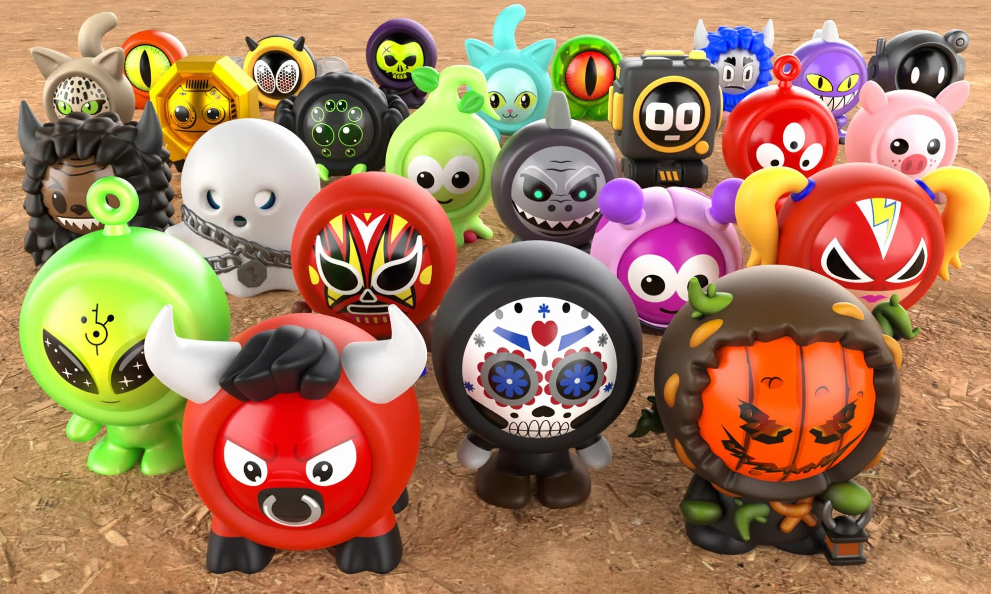 Freak Marbles Bolsa de malla con cordón | Colecciona, Juega y Comparte | Contiene 3 canicas y 3 skins
