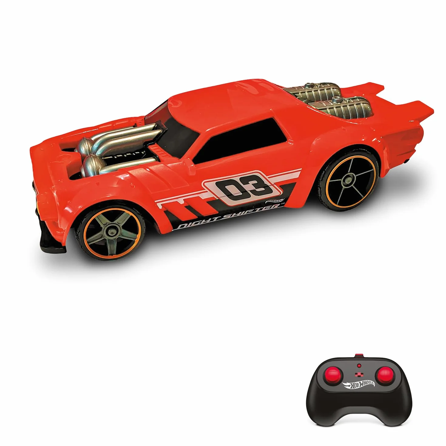 Mondo Motors Hot Wheels Night Shifter, Modelo a Escala 1:16, con baterías Recargables, hasta 8 Km/h de Velocidad, Coche de Juguete para niños 63851, Color Rojo