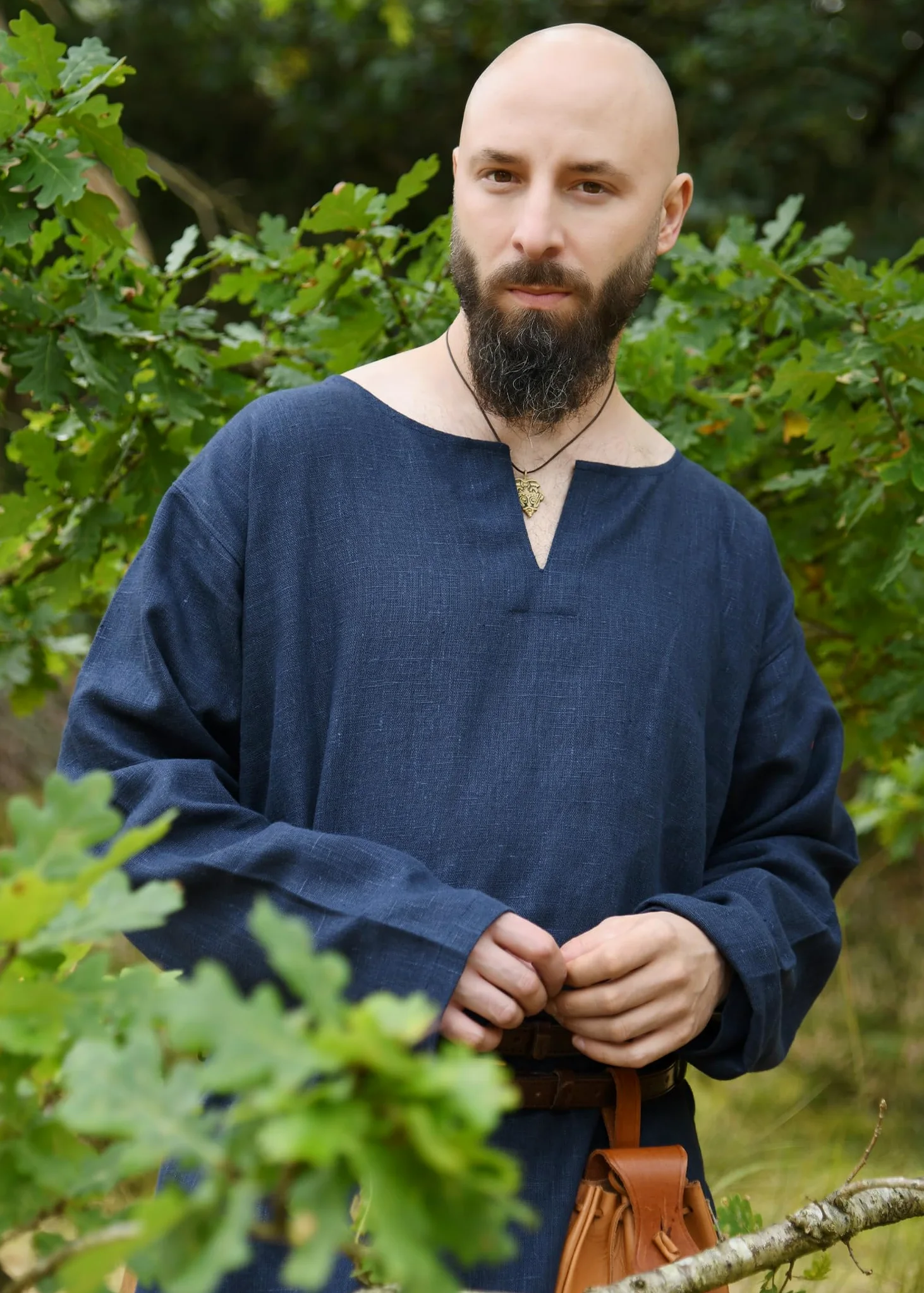 Ulfberth - Túnica de lino medieval - Camisa vikinga - Ropa medieval para hombre - Mercado medieval, vikingo, pirata, LARP