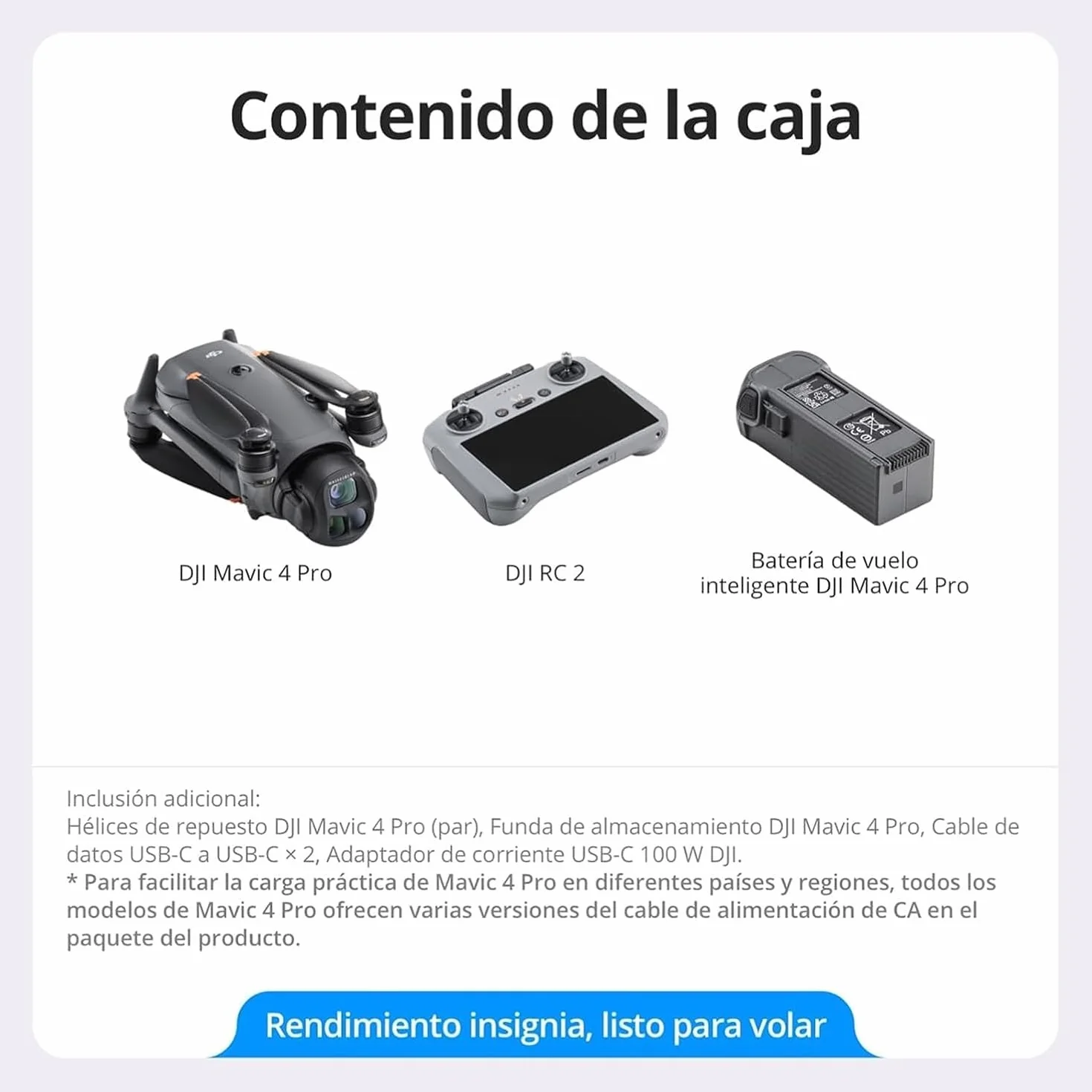DJI Mavic 4 Pro con DJI RC 2, dron tricámara insignia con cámara Hasselblad de 100 MP y sensor CMOS 4/3, dron para profesionales, transmisión de 30 km, 51 min de tiempo de vuelo