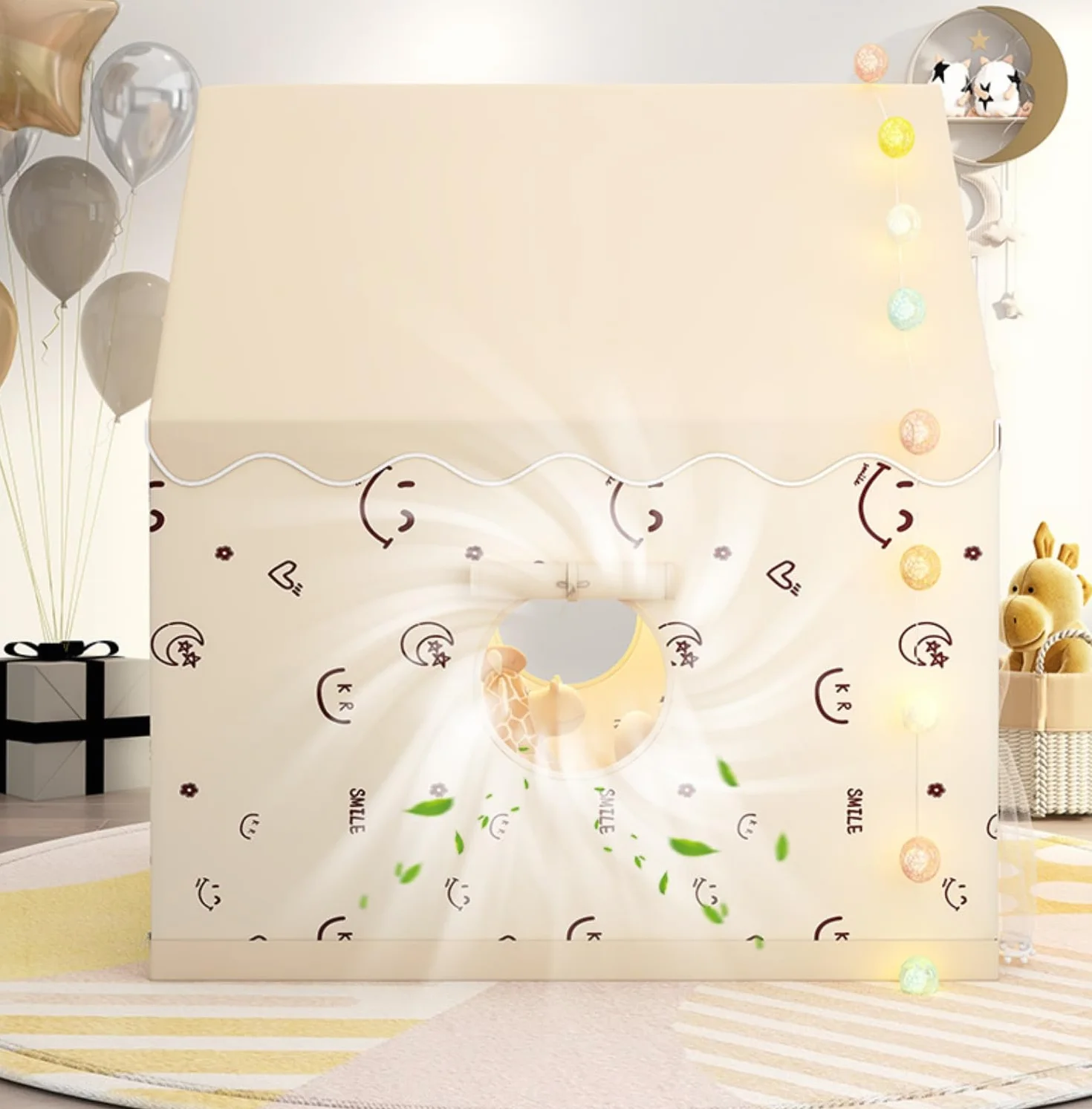 Tienda de campaña Infantil Casitas de Tela Castillo de Princesa Beige