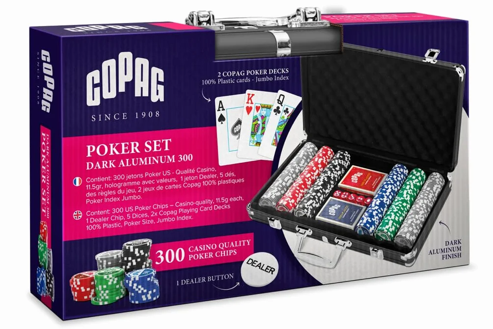 Copag Poker Set 300 fichas y 2 Barajas 100% Plástico Calidad Casino
