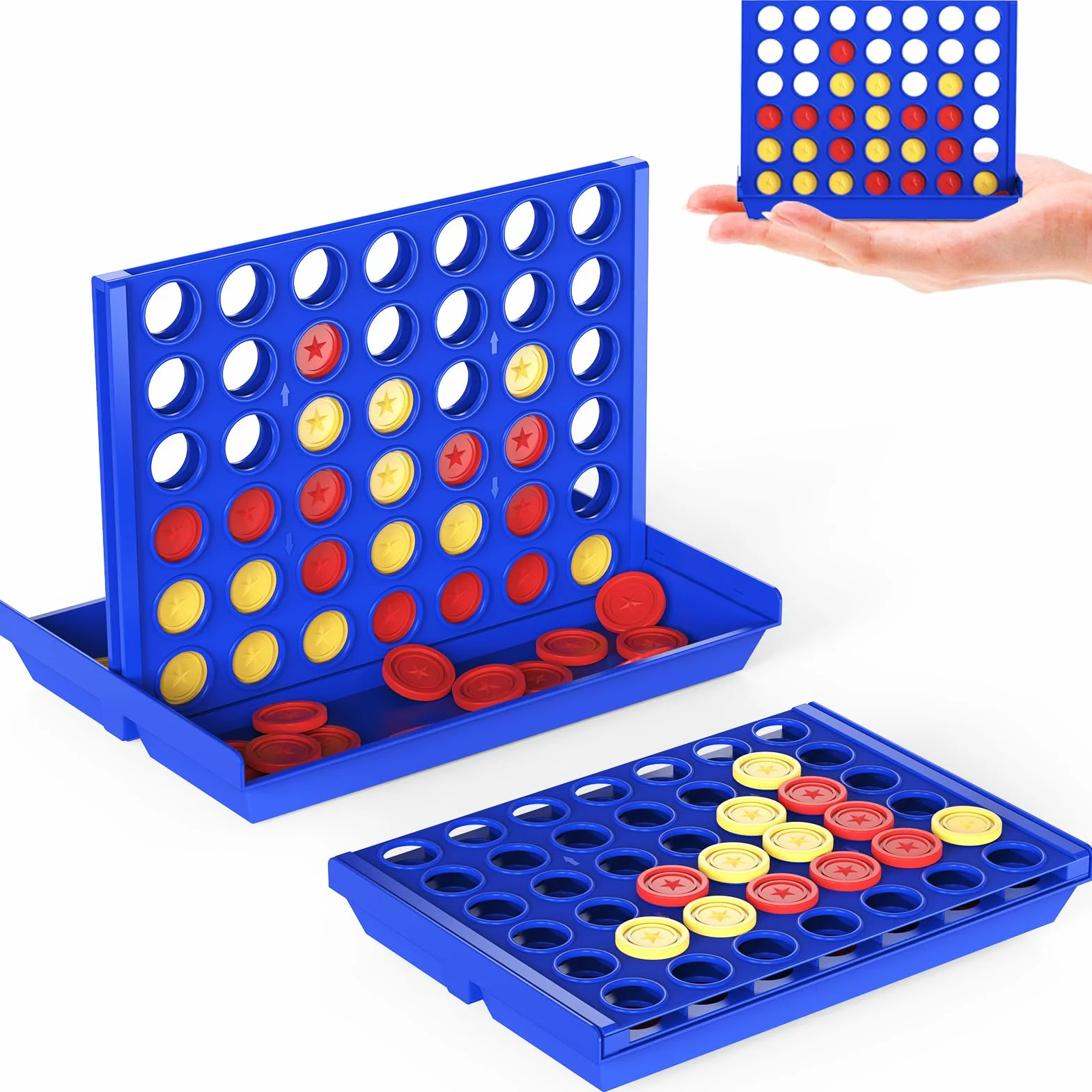 Pup Go Juego de Mesa en Formato Mini de 4 en línea para niños 3+ años, Ideas Niños y Niñas, Viajes en Avión y Coche, Divertido y Entretenido