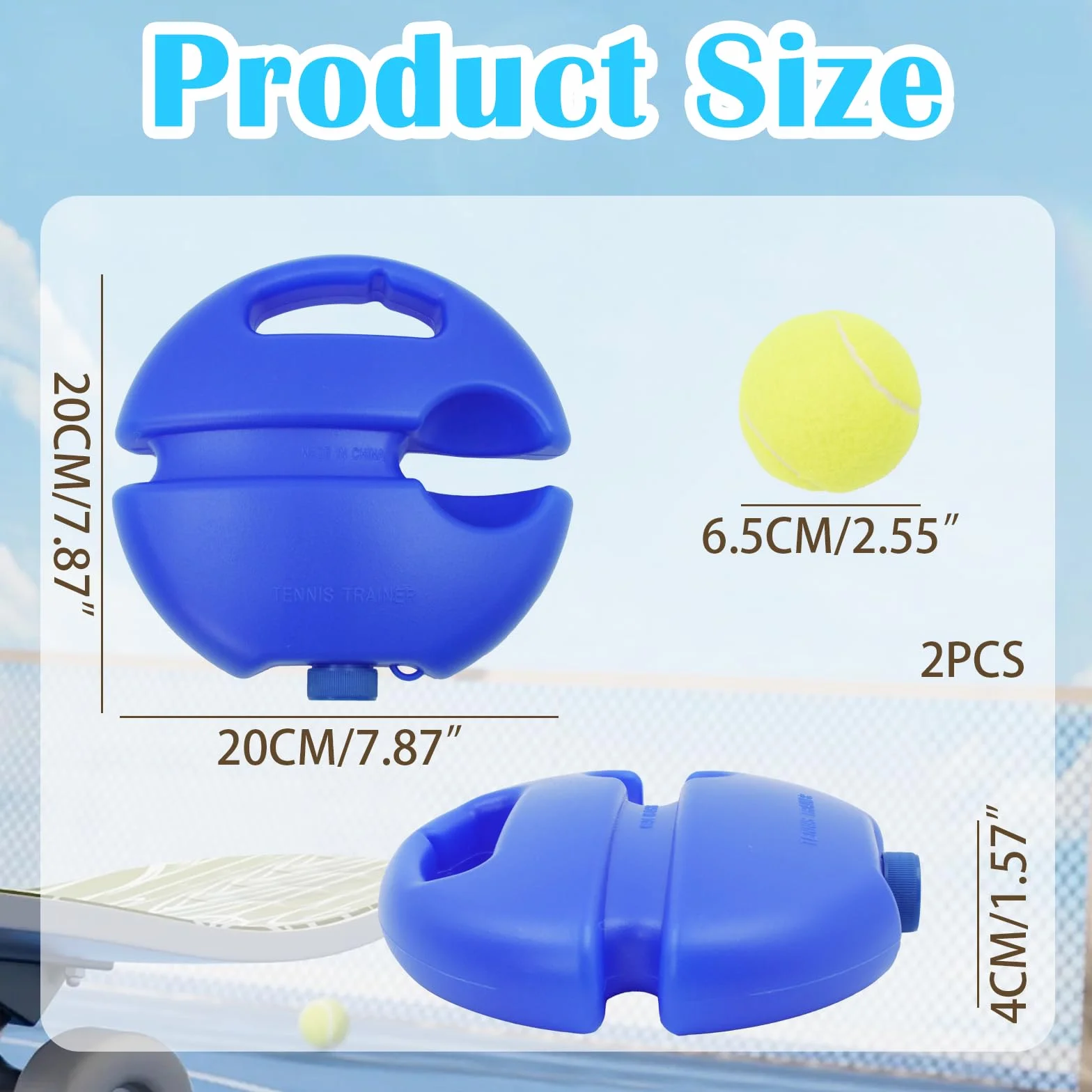 PROVO Entrenador de Tenis, Set de Entrenamiento con 2 Bolas de Rebote para Niños Adultos Principiantes