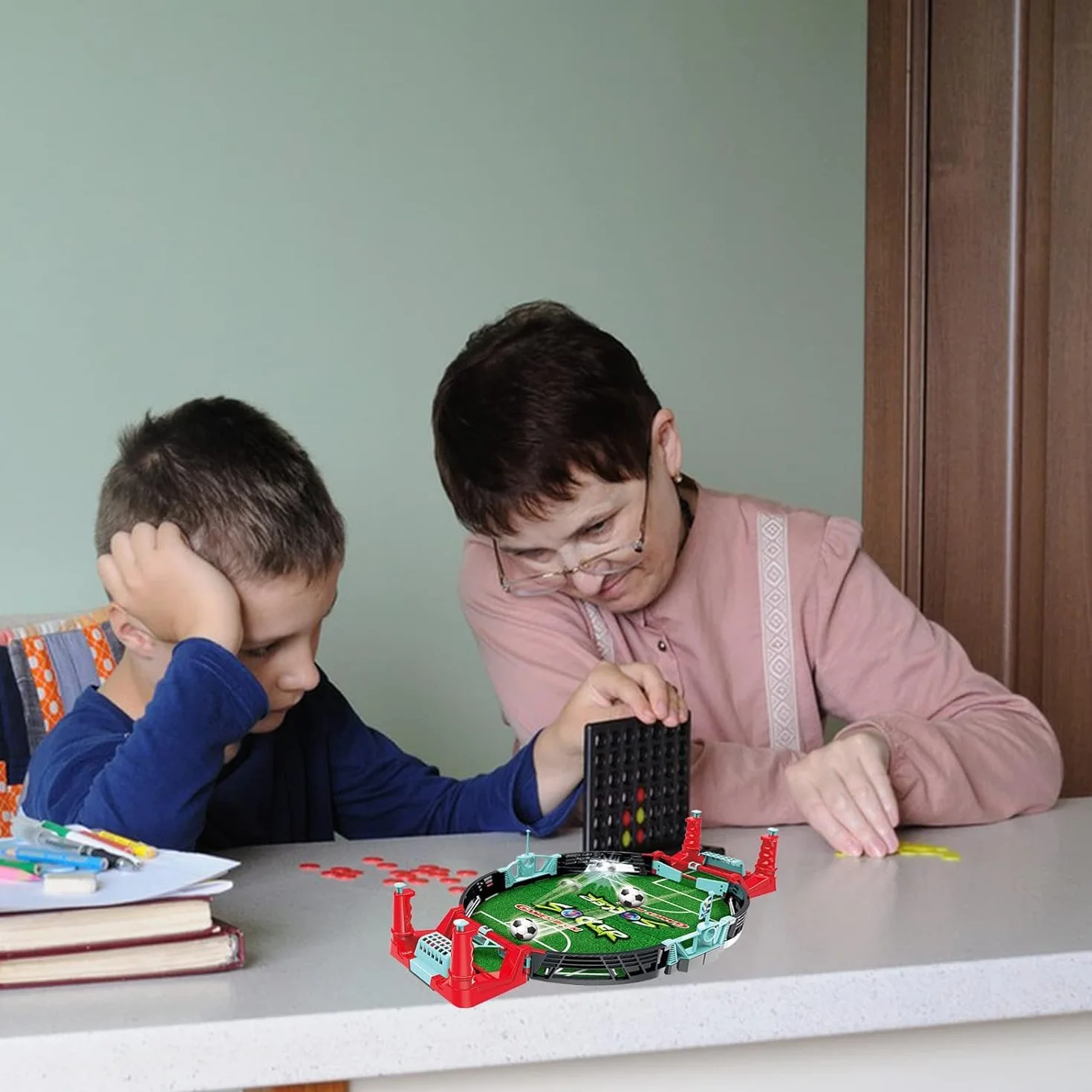Set de Juego de Futbol de Mesa Infantil CHUNLINLAODA-Juego de fútbol Rompecabezas clásico Infantil Mini Juego de Juegos de fútbol para niños Apto para niños Mayores de 3 años