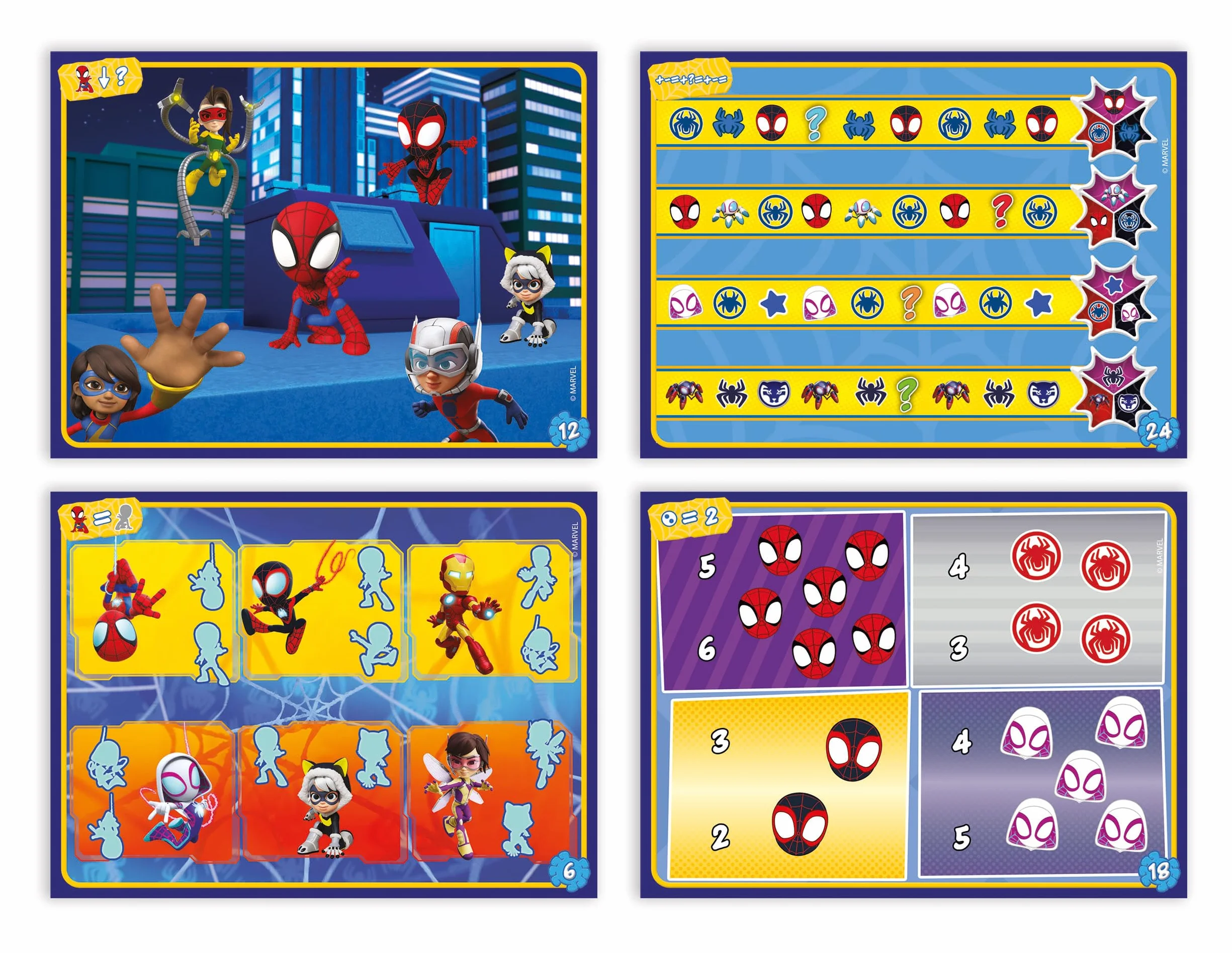 Clementoni Educational - Boli Interactivo Marvel Spidey Juego con Tarjetas Y Recorrido Didáctico Educativo Interactivo De Escritura Y Razonamiento Spiderman Dibujos Animados, Niños 3-6 Años, 16805