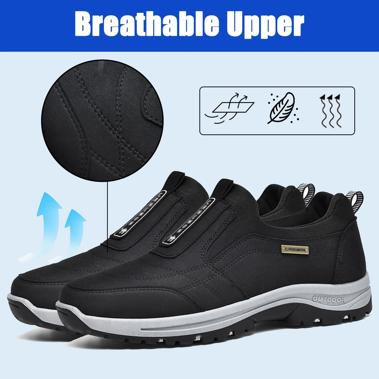 Waterproof Zapatillas de Senderismo Trekking para Hombre Antideslizantes Ortopédicos Gris 42EU