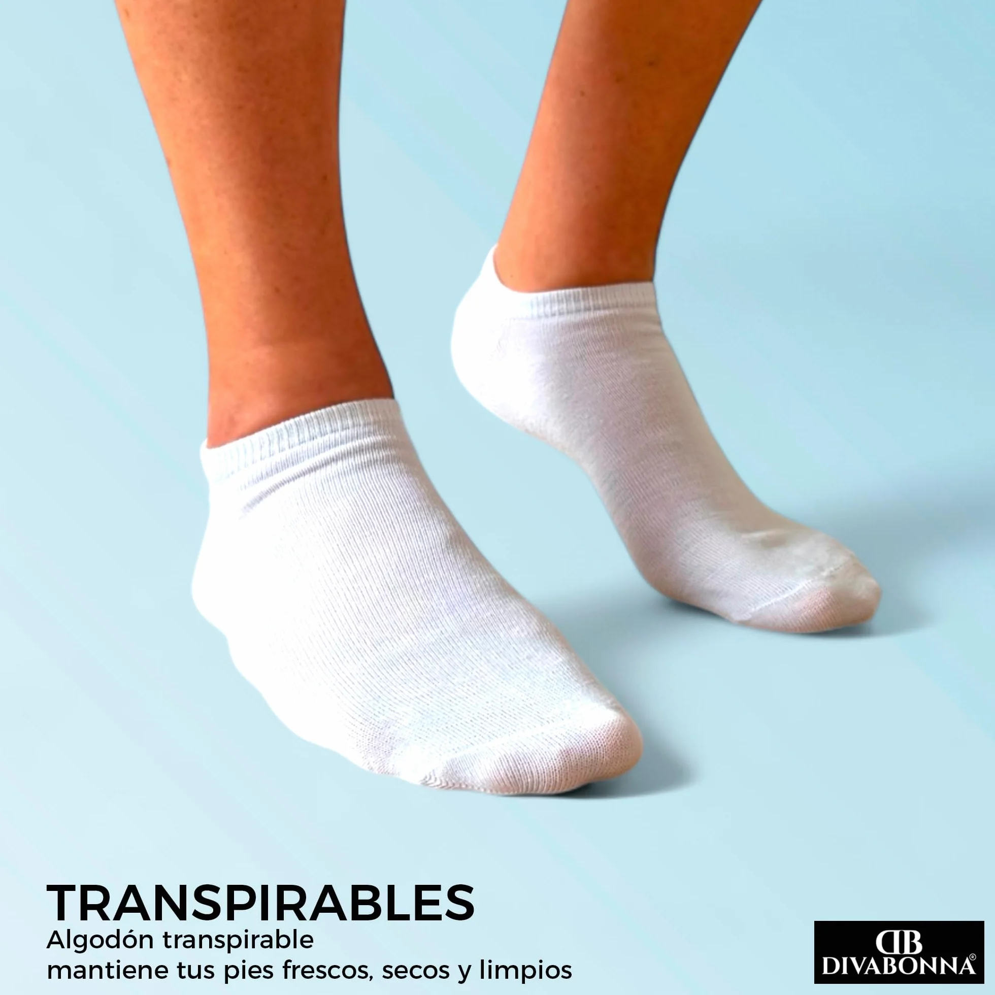 Calcetines Tobilleros de Algodón Transpirable para Hombre y Mujer - 12 Pares