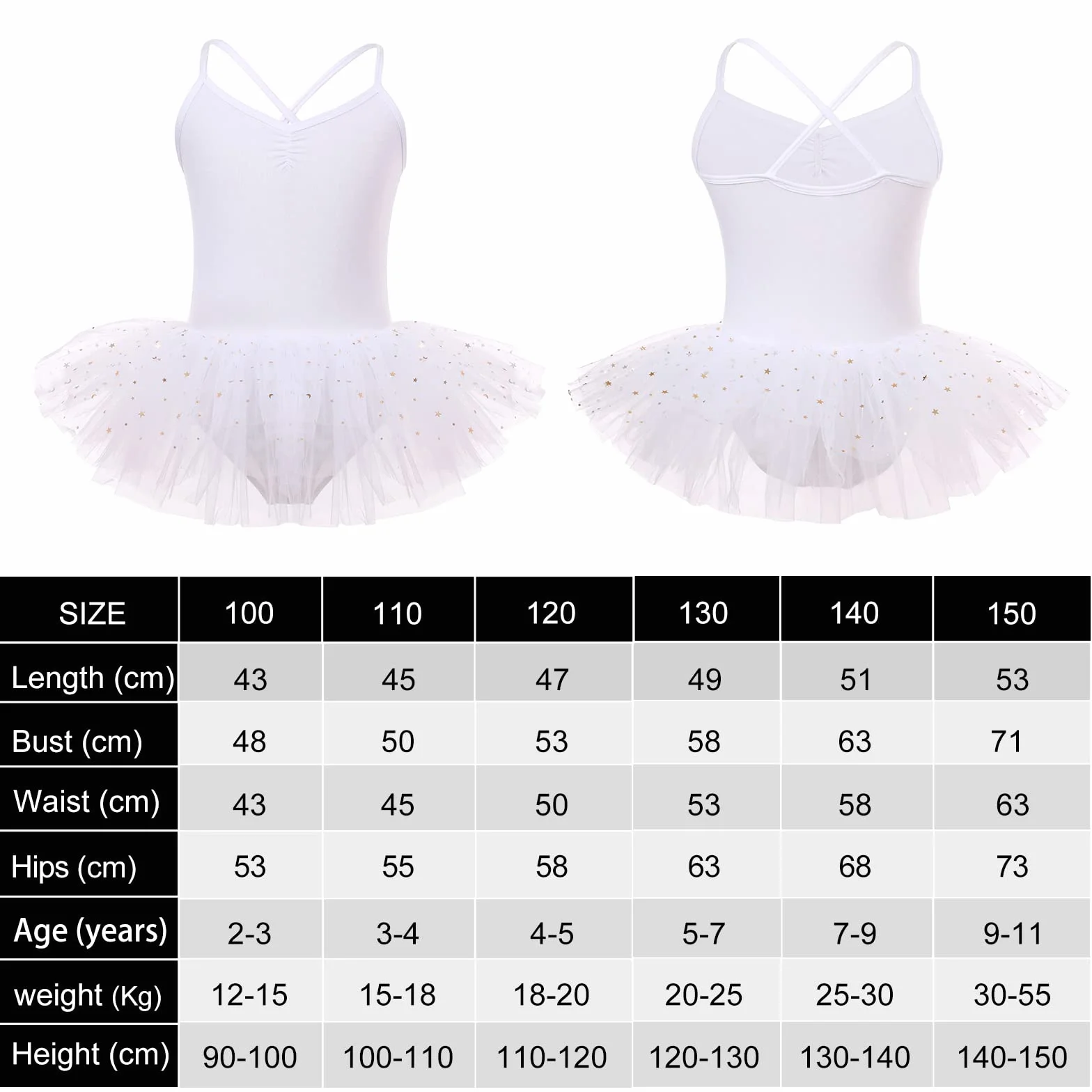 Bezioner Maillot de Danza Tutú Vestido de Ballet sin Mangas Algodón Body Clásico para Niñas