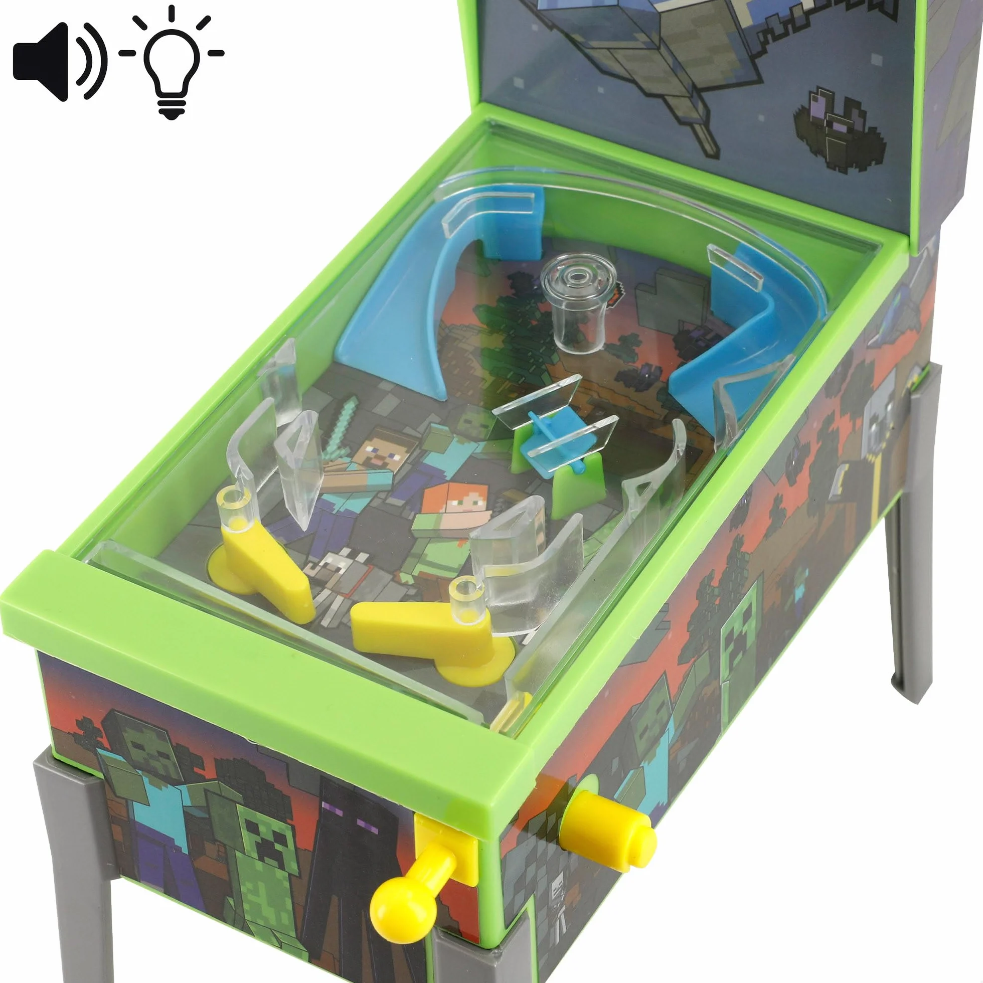 ColorBaby Minecraft Mini Pinball Arcade de Mesa, Luces y Sonido, Dibujos Animados, Juegos de Mesa, Juguetes Retro, Juguete coleccionismo, Recomendado Adultos y niños +3 años (77712)