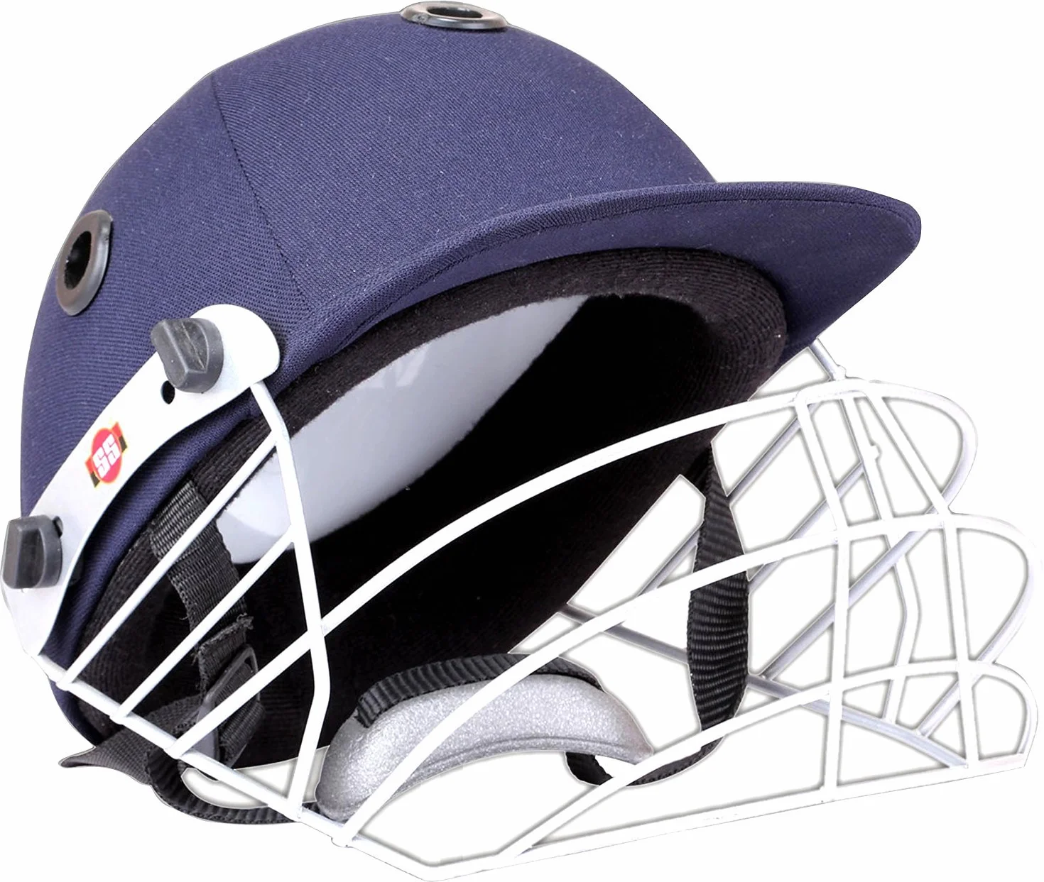 SS Prince Cricket Helmet Navy Blue Small Mild Steel Grill Eva Padding