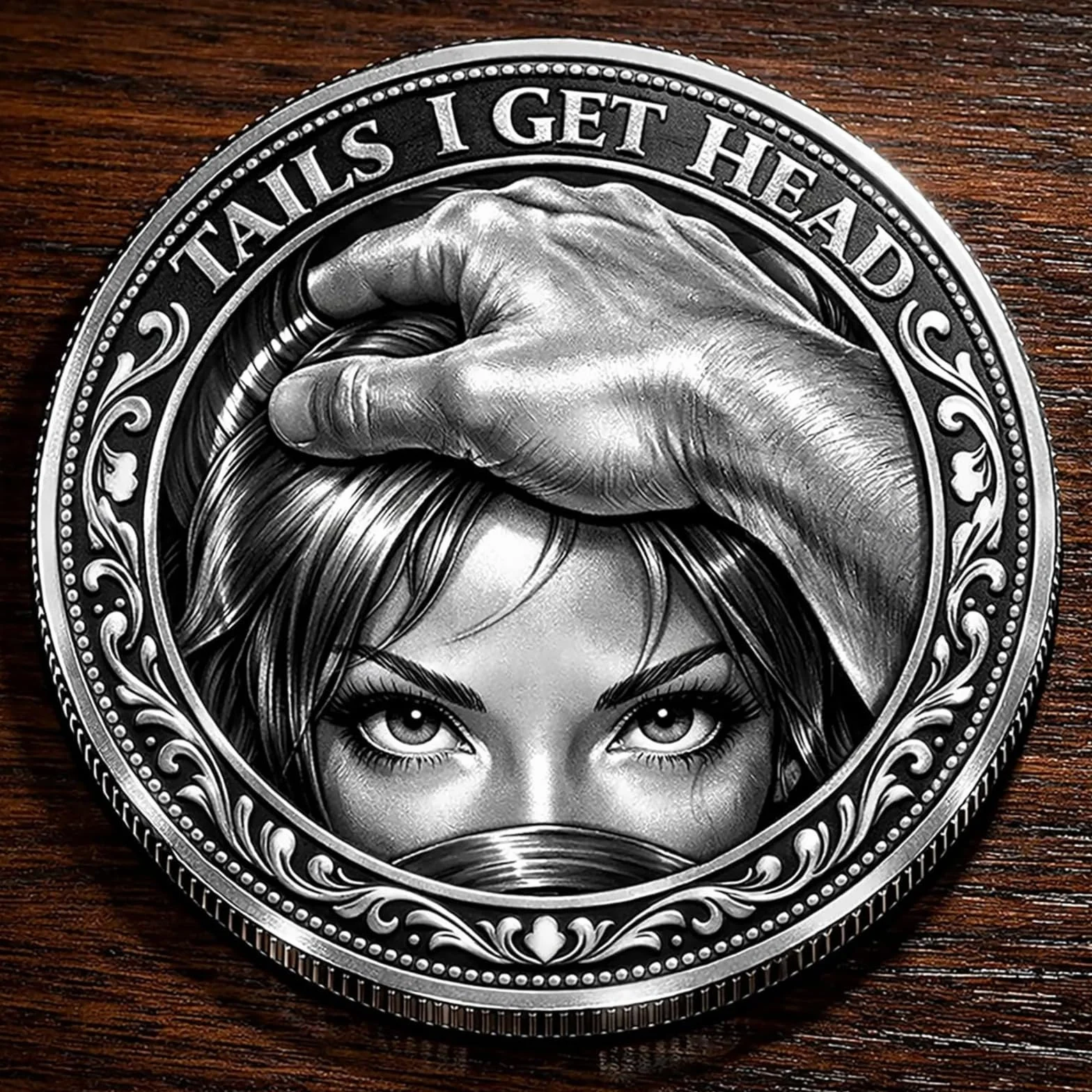 Moneda Conmemorativa Cara, Saco Cruz/Cruz, Saco Cara, Divertidas Monedas de Desafío Cara y Cruz, Ficha de la Suerte de Doble Cara, Cara, Saco Cruz, Regalo de Broma para San Valentín (C-10PCS)
