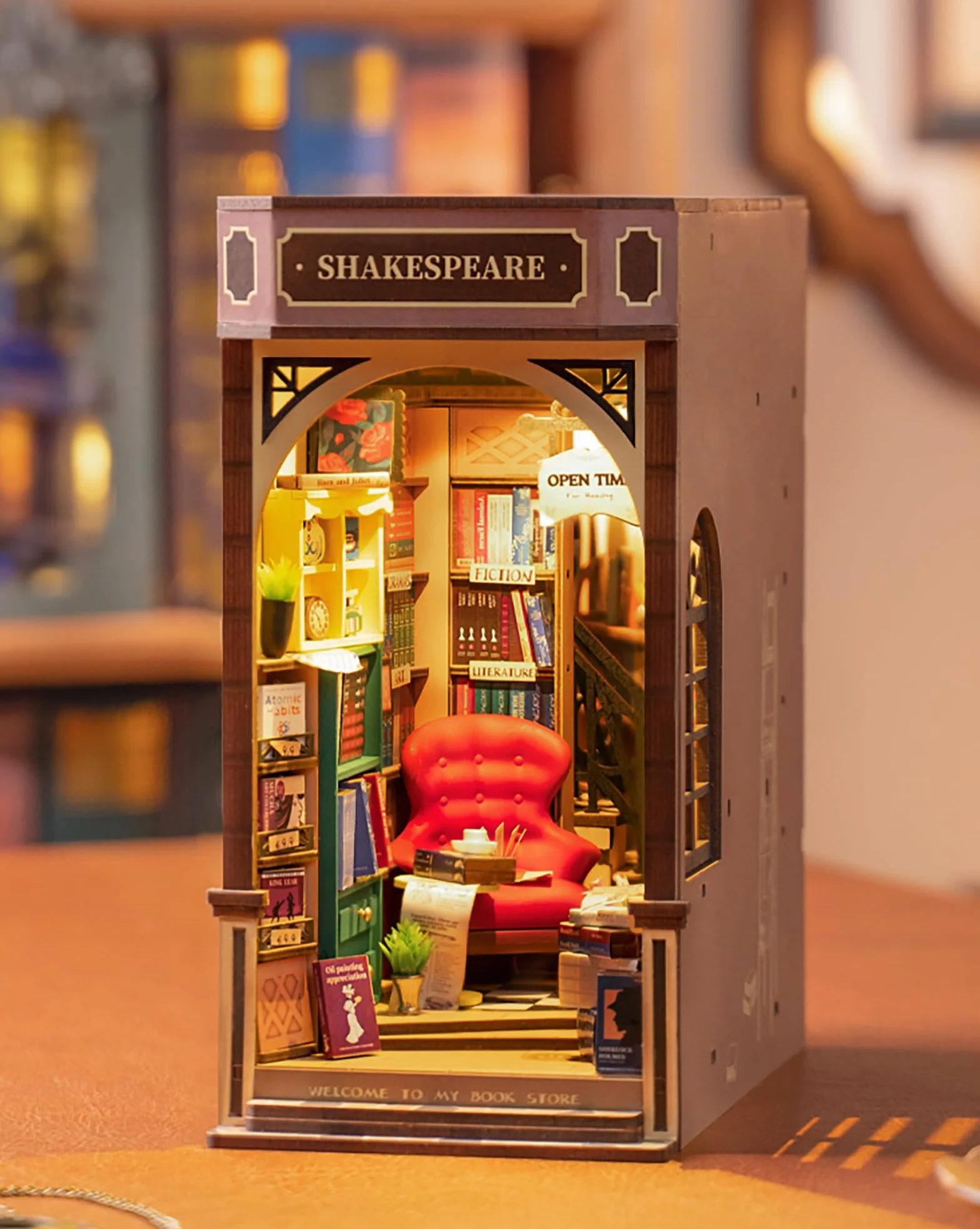 Rolife Book Nook Kit Puzzles 3D Madera para Niños Maquetas para Construir Adultos Casa de Muñecas Madera Kit de Construcción Adultos Niños (Librería)