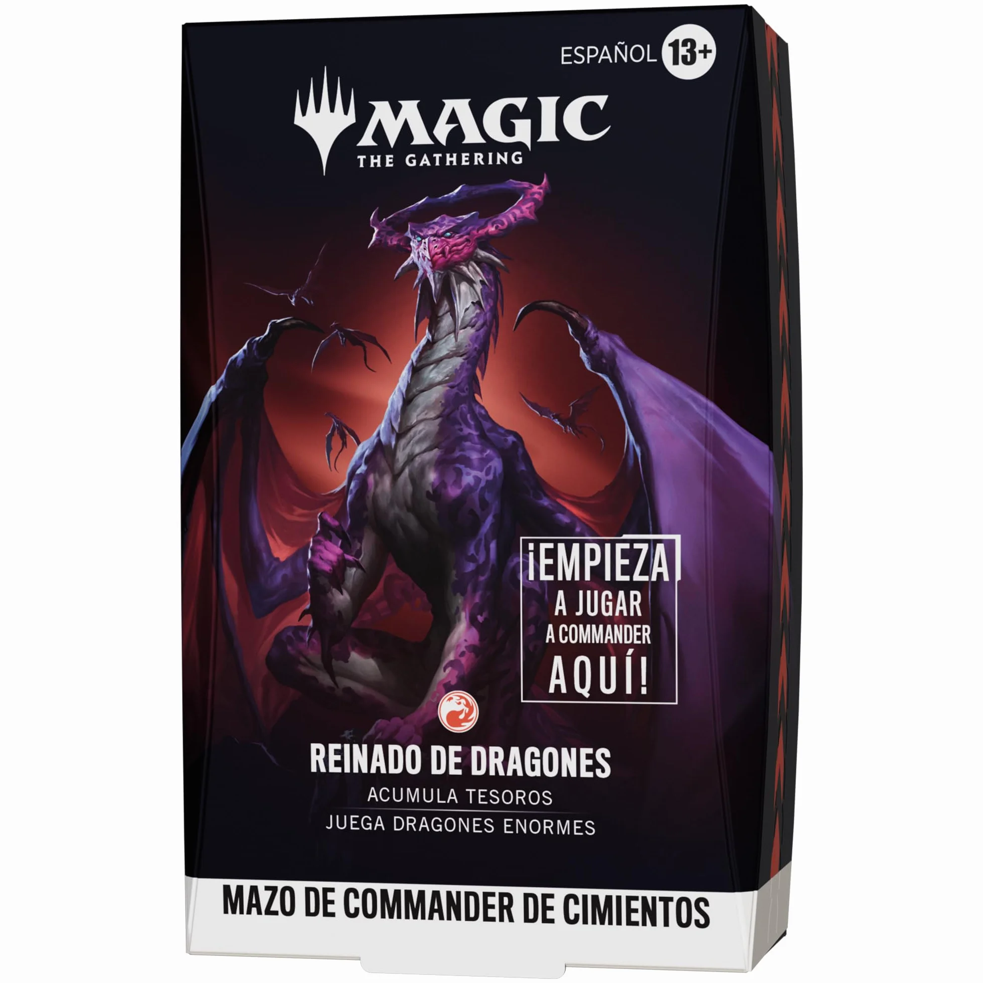 Mazo de Commander de Magic: The Gathering - Cimientos: Reinado de Dragones | Mazo de 100 Cartas y Accesorios (Versión en Español)