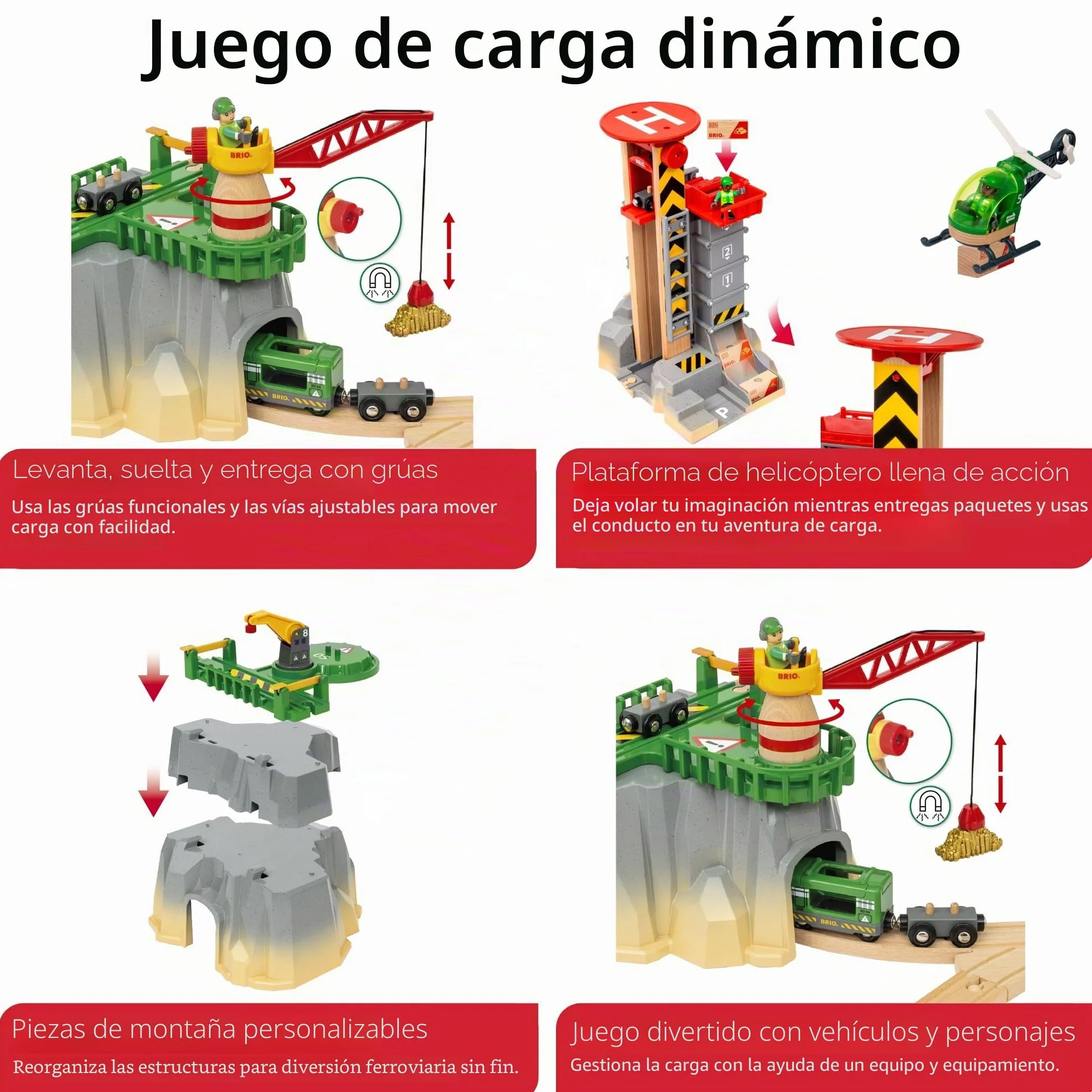 BRIO World Set de Carga de montaña, Circuito de Tren, 49 Piezas