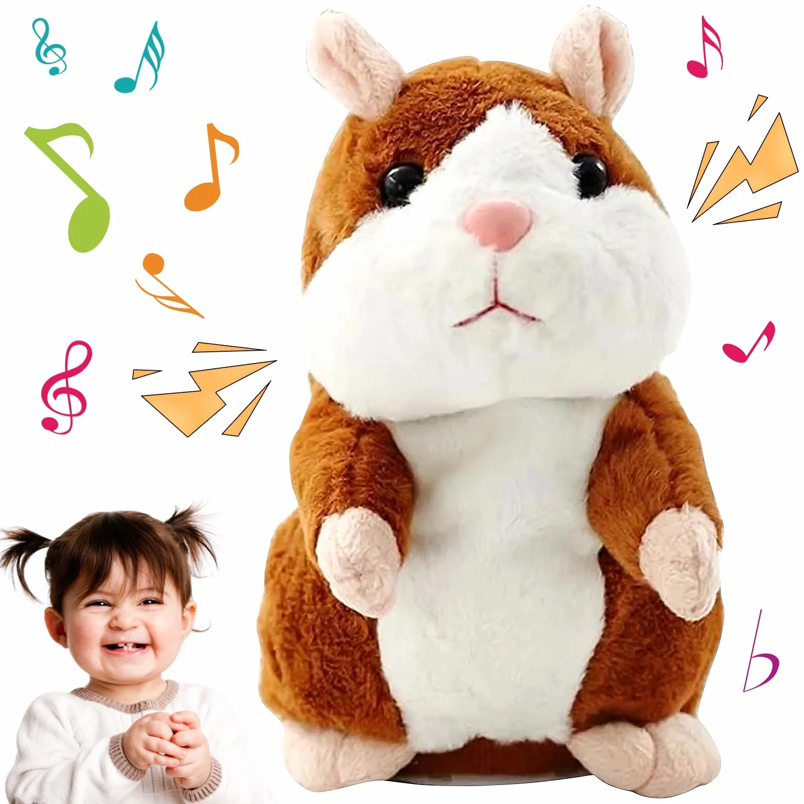 JOKILY Hámster parlante, hámster que habla, juguete de peluche para hámster, juguetes de peluche para niños, juguetes de peluche para niños, regalo de cumpleaños infantil