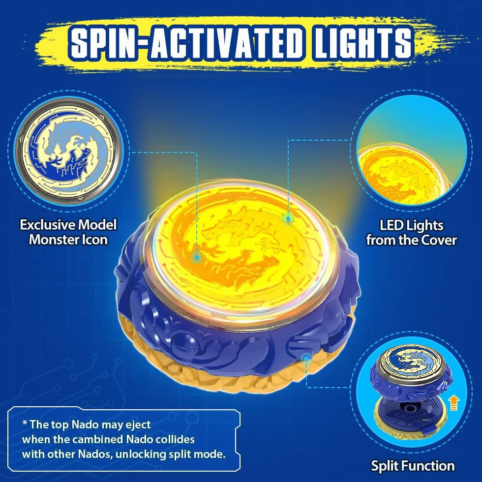 INFINITY NADO Metal Spinning Top Toys Battle Tops Launcher for Kids 5+ Years Split Series Sacred Shield
