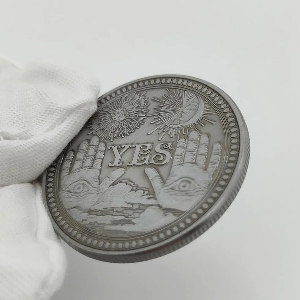Patrón 1pc Sí No Desafío Cráneo De La Moneda, Estereoscópica Cobre Antiguo Recuerdo Colección De Moneda para Toss Game Collector