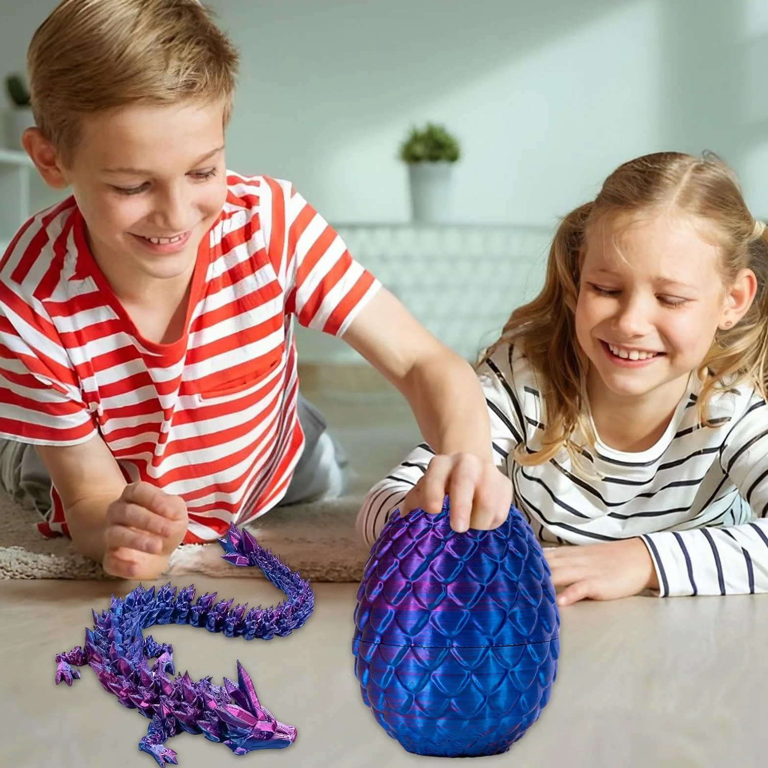 4 Piezas de Dragón Impreso en 3d, Juguete de Móvil de Huevo de, Adecuado para Entusiastas del Dragón Infantil y Coches, Oficinas,Juguetes de Escritorio de Casa