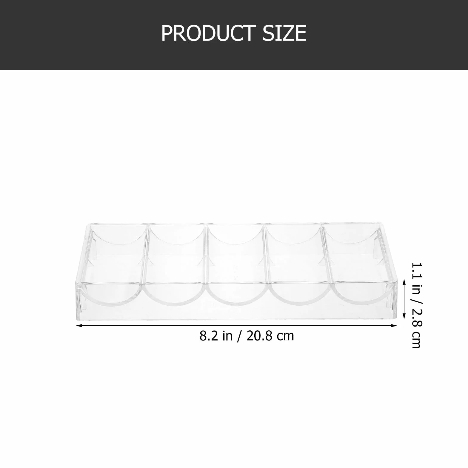 Gatuida Caja Transparente de Acrílico Resistente 5 Compartimentos para Almacenamiento de Fichas de Póquer, Diseño Portátil y Gran Capacidad para Texas Poker