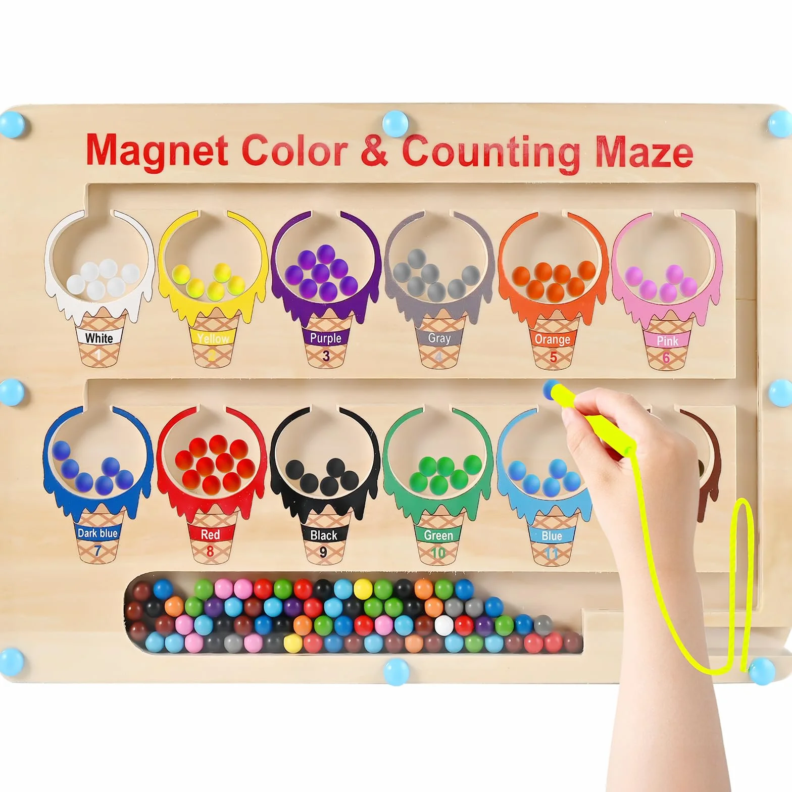 Wooderma Juguetes Niños 2 3 4 5 Años, Juguetes Montessori Laberinto Magnetico de Colores y Números con Caja Regalo, Niña y Niño, Juegos Educativos Niños o Brinquedos 2 3 4 5 Años