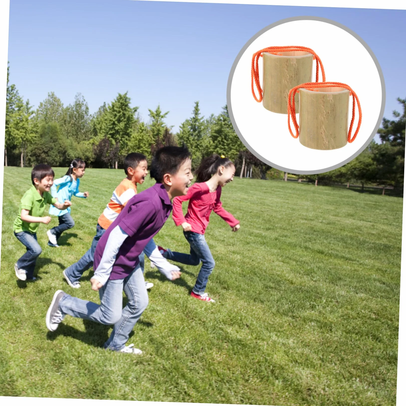 Zancos de Bambú para Entrenamiento Sensorial Tamaño Grande sin Imperfecciones, Juguete Interactivo para Niños y Adultos, Equipo de Equilibrio para Interiores y Color Aleatorio