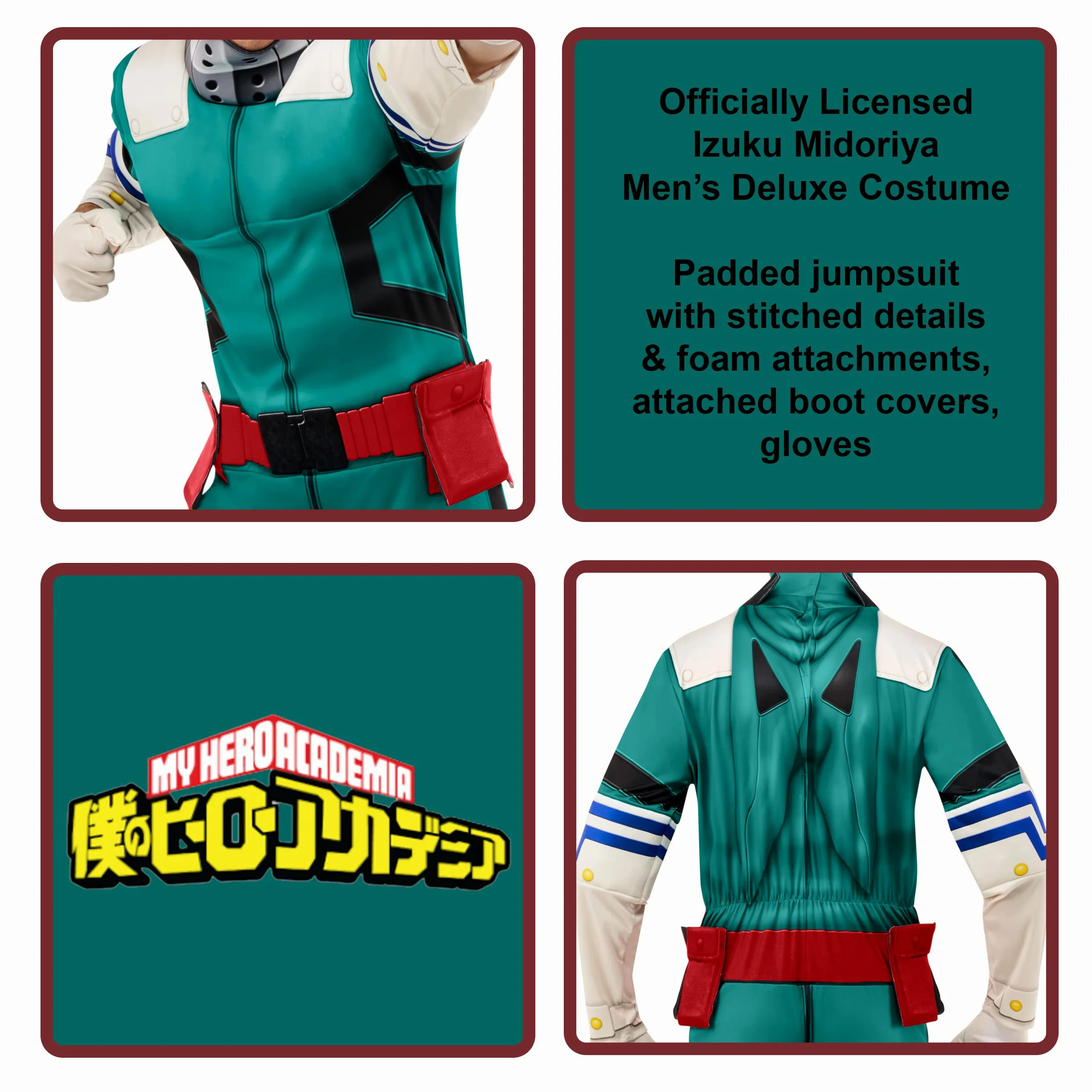 Rubies My Hero Academia Izuku Midoriya - Disfraz de lujo para hombre
