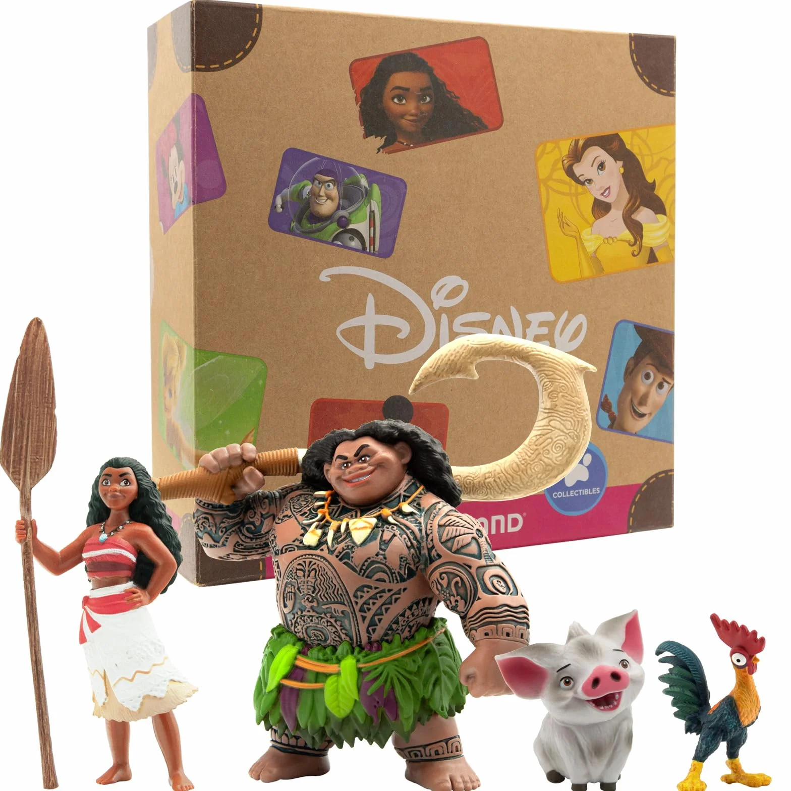 Bullyland 13261 - Walt Disney Vaiana play figure set con Vaiana, semidios Maui, cerdo Pua & Heihei, fiel al detalle, ideal como figura de tarta y regalo para niños