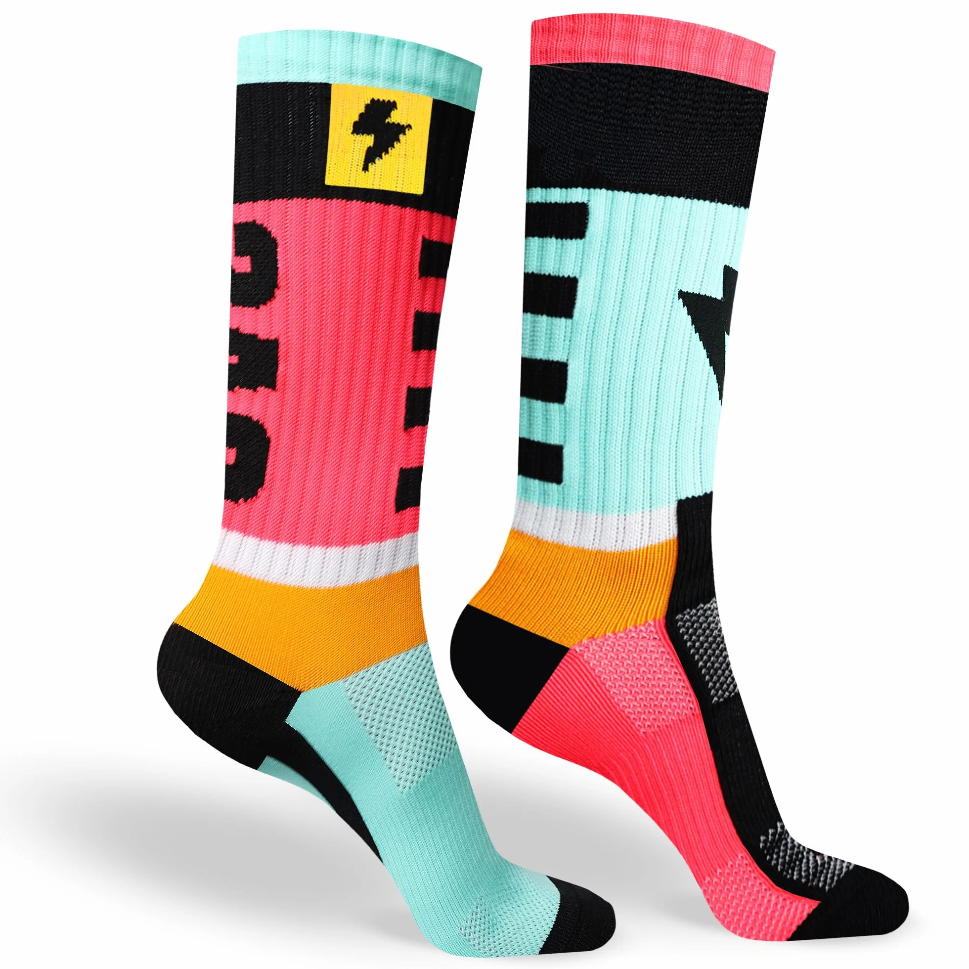 Calcetines de Deporte sin Costuras para Hombre y Mujer - Largos para Ciclismo, Running y Pádel