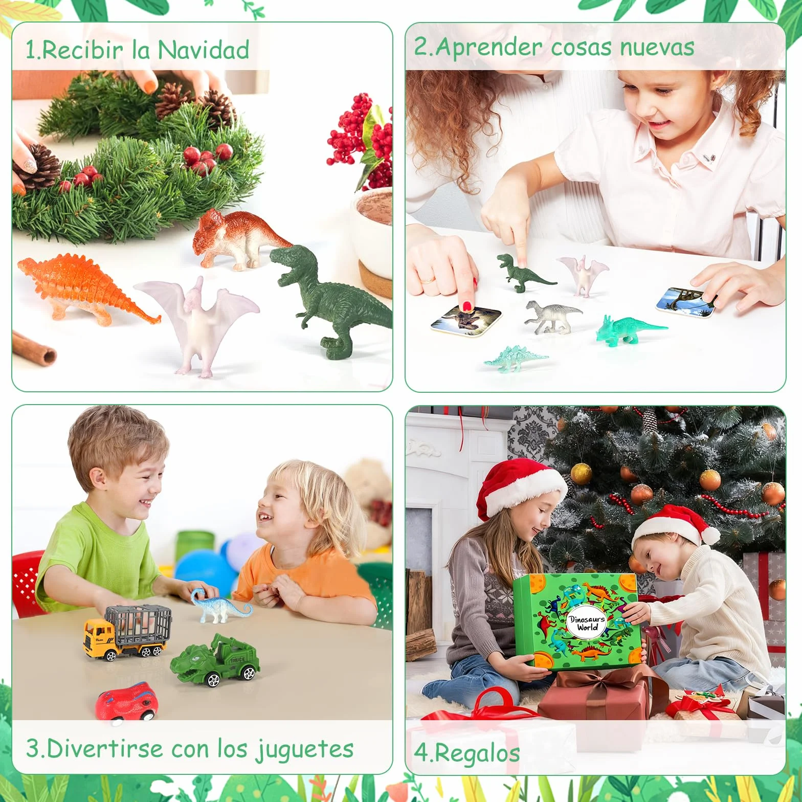OKYUK Calendario de Adviento, Calendario Adviento de Dinosaurios para Niños con 16 Dinosaurios Únicos, Calendario Juguetes para Niños de 3 Años en Adelante